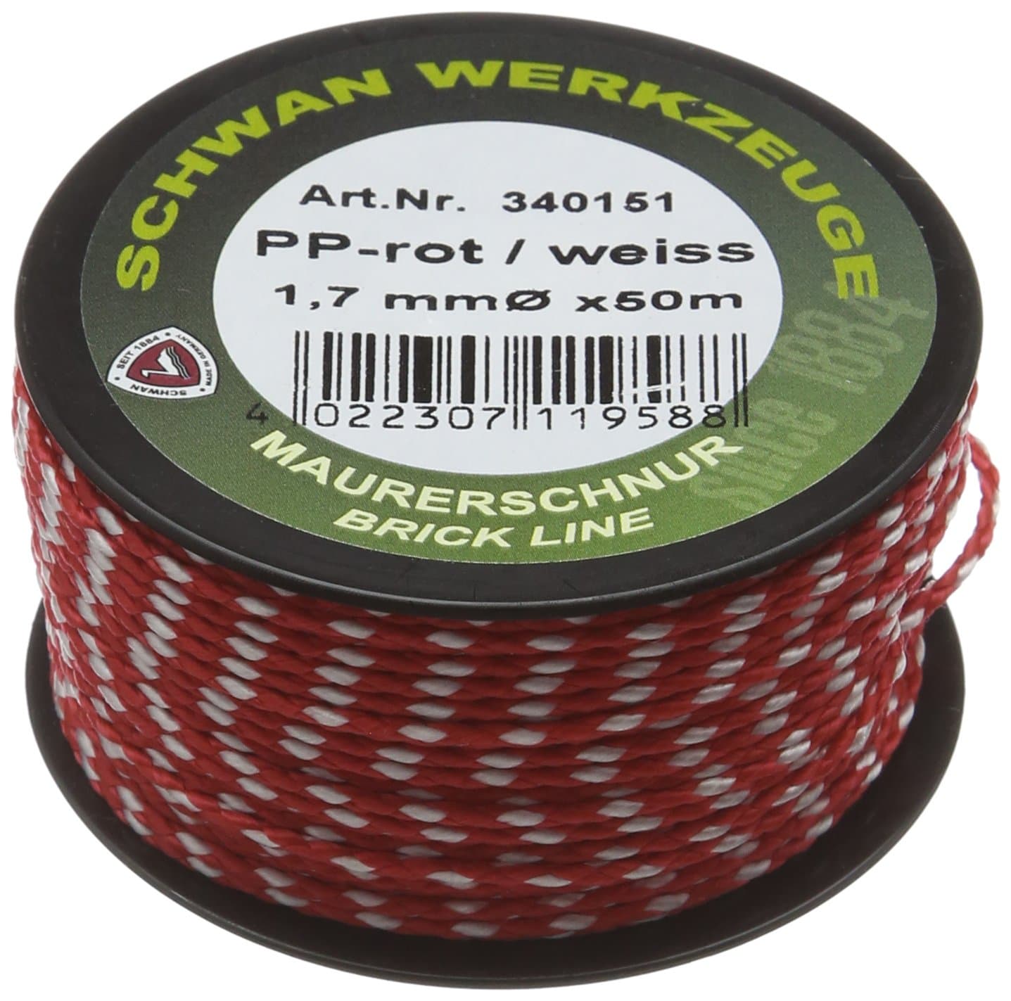 Schwan SCH-340151 50m Builders Line on Spool, Red