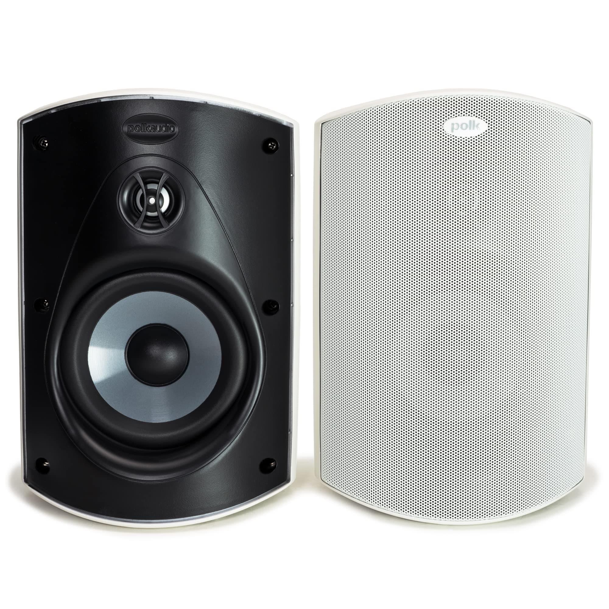 Atrium 5 Outdoor Speakers Wired with Powerful Bass (Pair, White), All-Weather Durability, Broad Sound Coverage, Speed-Lock Mounting System