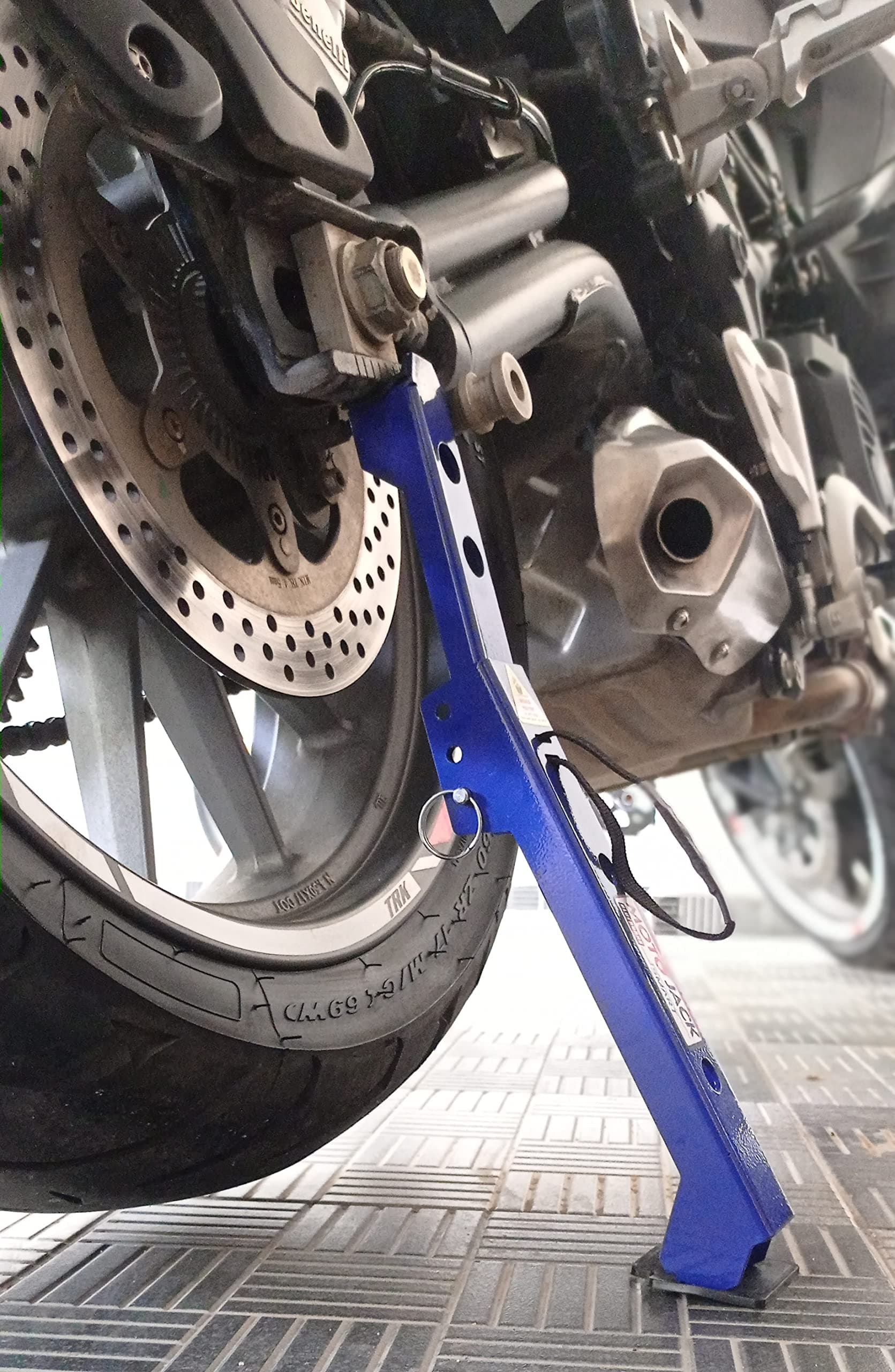 BlueBurns MotoJack Smart, Portable & Adjustable Jack for Superbikes and Tourers, Color Blue