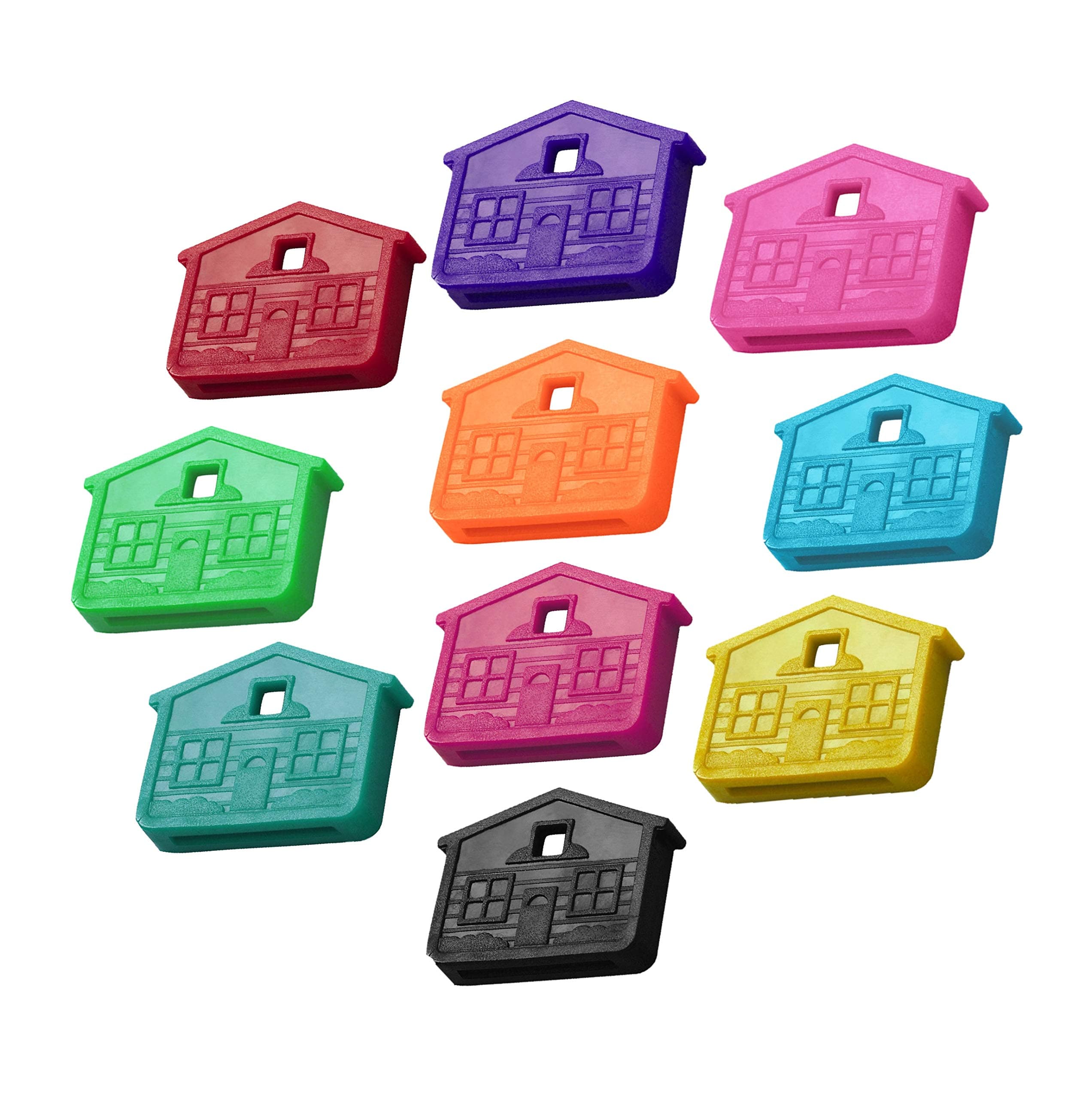 Lucky Line House Key Caps for mens, Pack of 10, Assorted Colors (1620010)