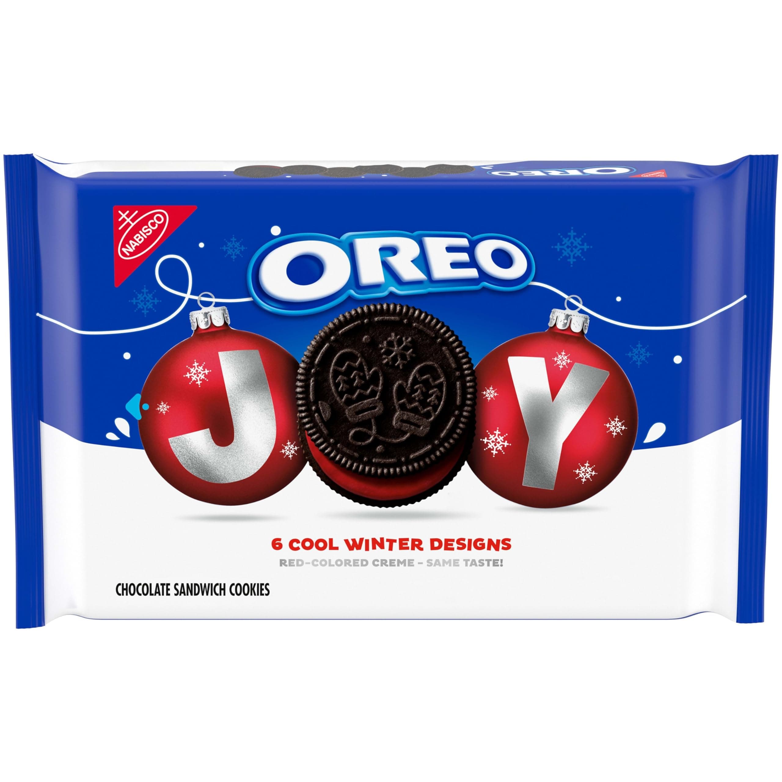 OREO Joy! Red-Colored Creme Chocolate Sandwich Cookies, Limited Edition Holiday Cookies, 18.71 oz