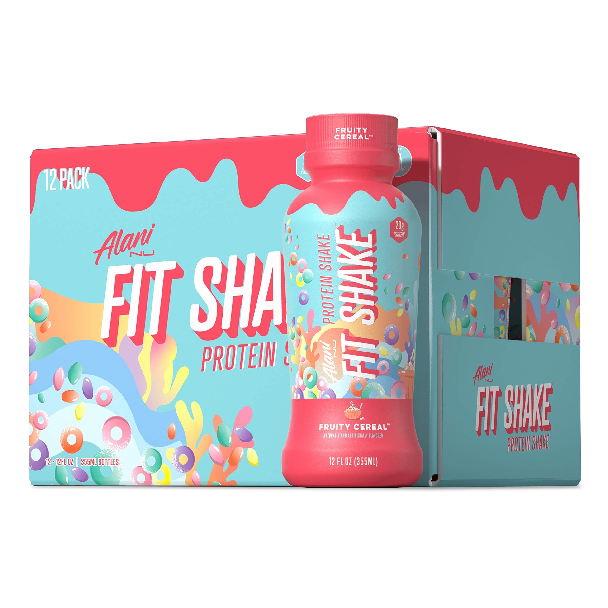 Alani Nu Fit Shake Protein Shake 20G Protein,140 Calories, Lactose Free, Gluten Free, Fruity Cereal (12 Pack)
