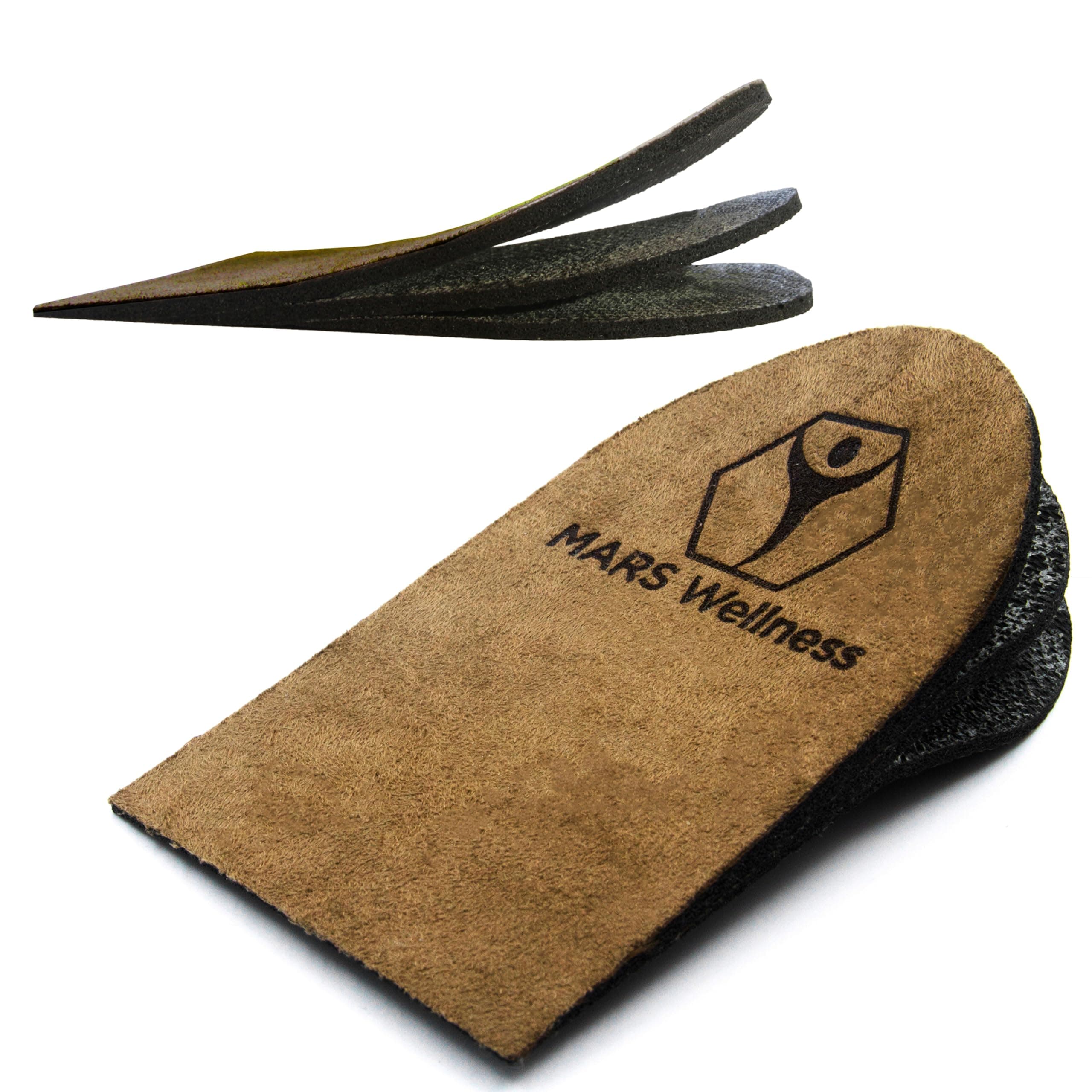 Premium Adjustable Orthopedic Heel Lift - Made in the USA - for Heel Pain and Leg Length Discrepancies - Medium Pack of 2 Brown