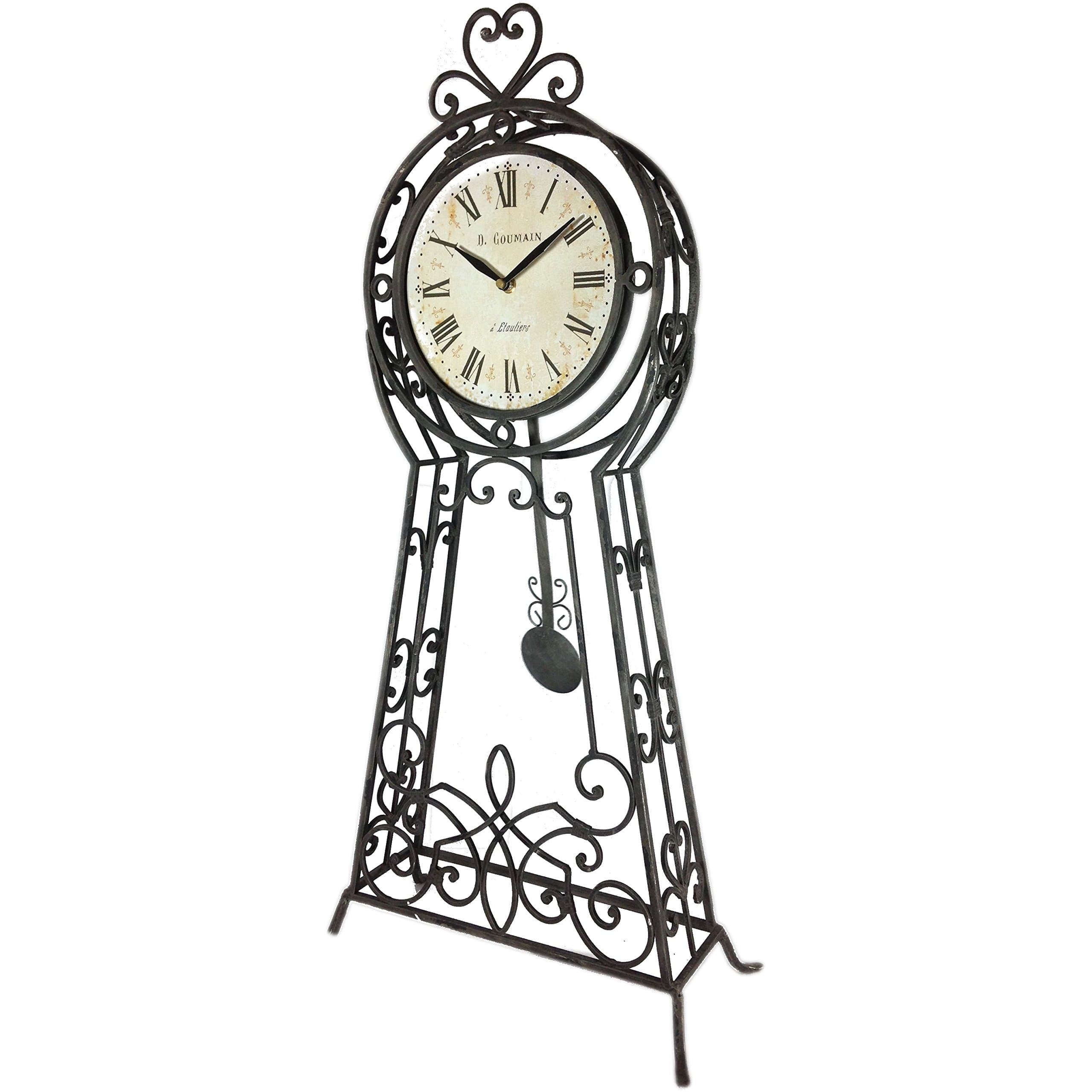 Barreveld Vintage Free Standing Iron Pendulum Clock - 28-1/2-in