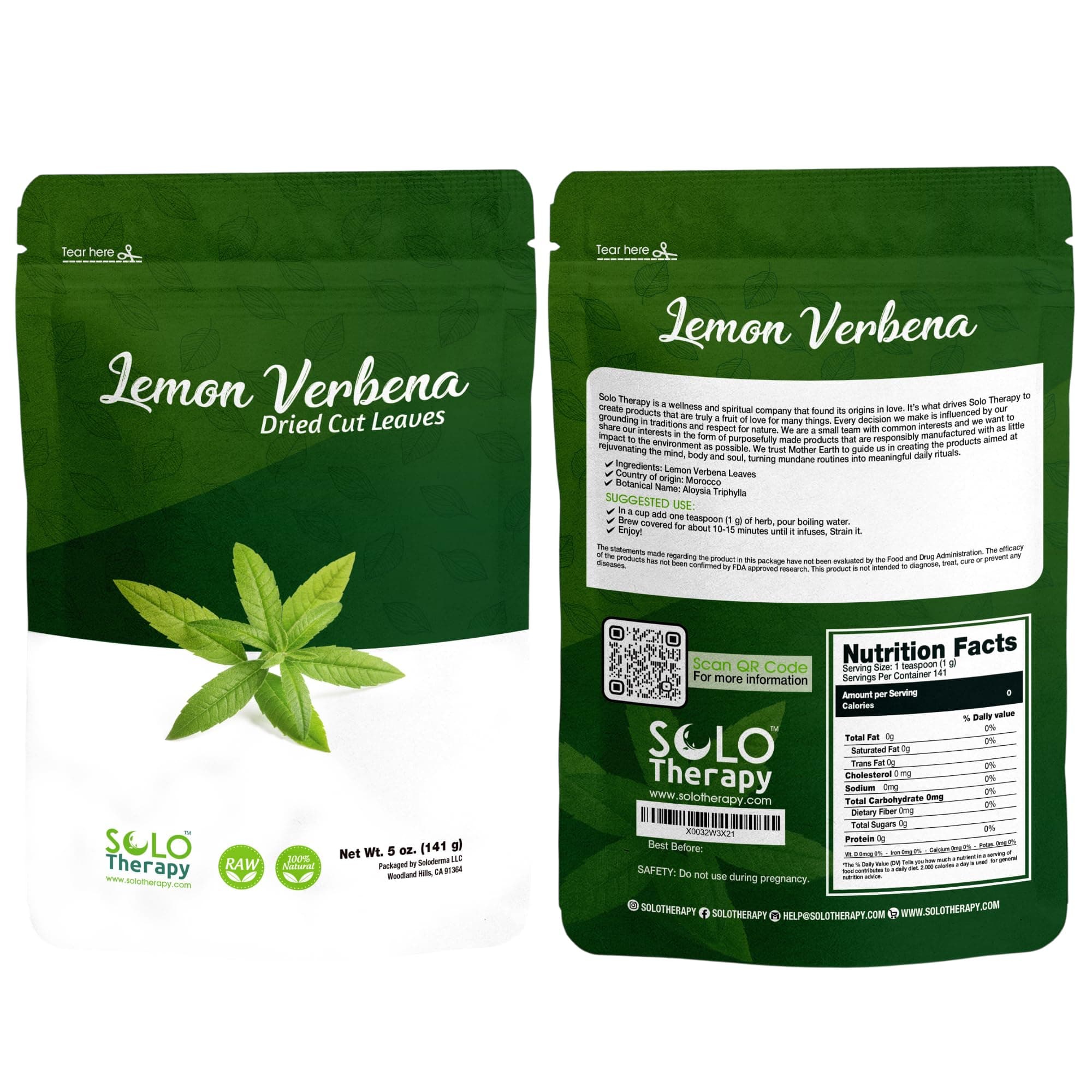 Lemon Verbena 5 oz (Aloysia Citrodora) Dried Cut Leaves, 100% Pure and Natural, Product From Egypt, Packaged in the USA (5 oz)