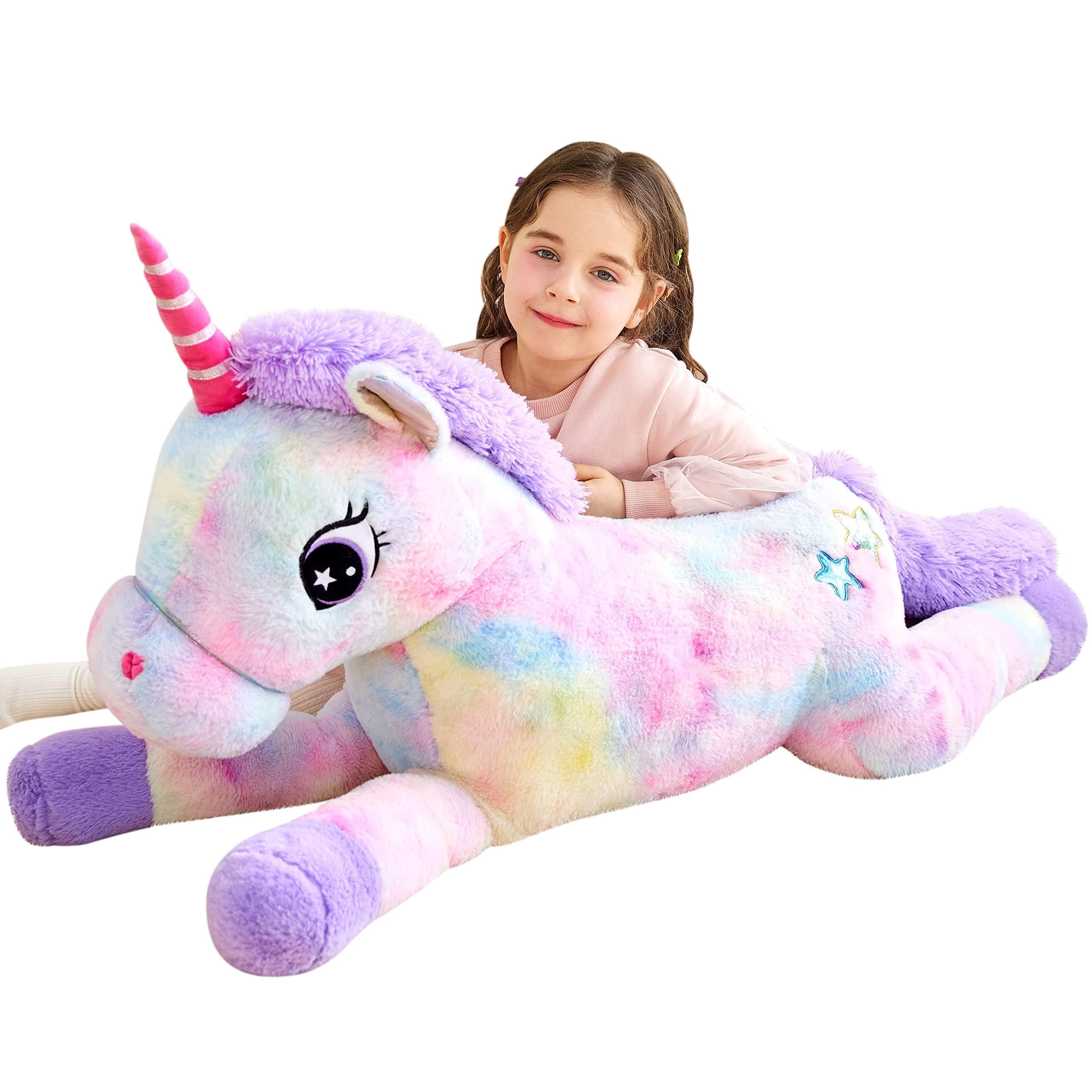 Giant Unicorn Stuffed Animal Plush Toy,110cm,Large Unicorn Cute Jumbo Soft Toys,Huge Big Size Plushy Fluffy Fat Plushie,Gifts for Kids