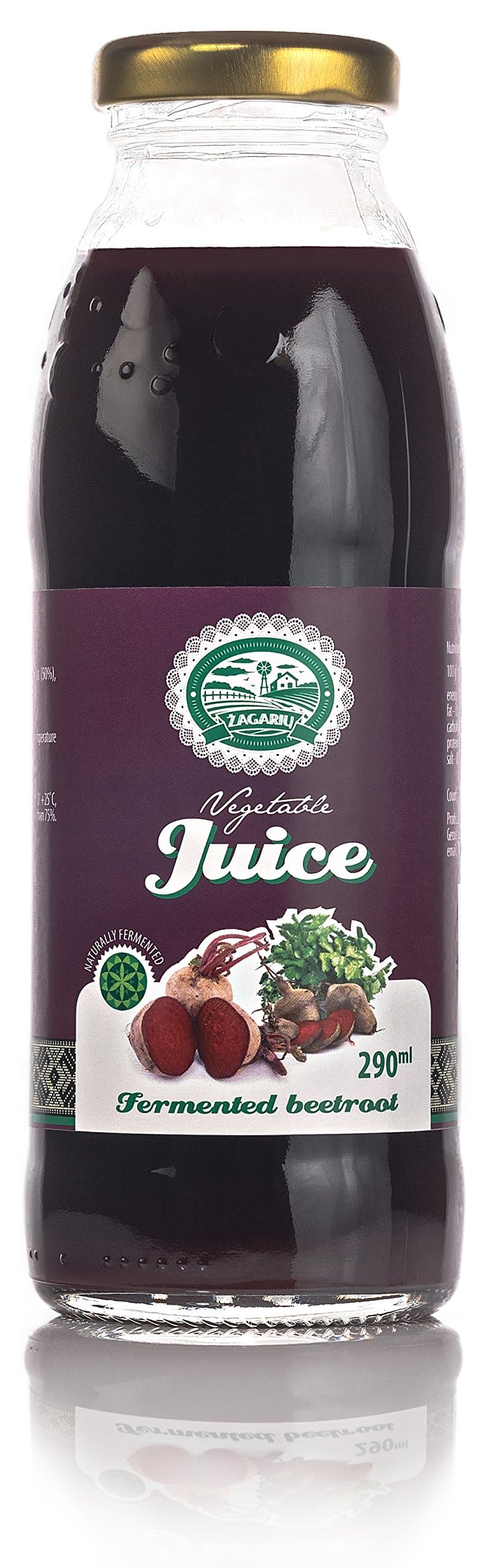 Naturally Fermented Beetroot Juice 15 x 290ml by ZAGARIU Vegetable Juice (Pack of 15)