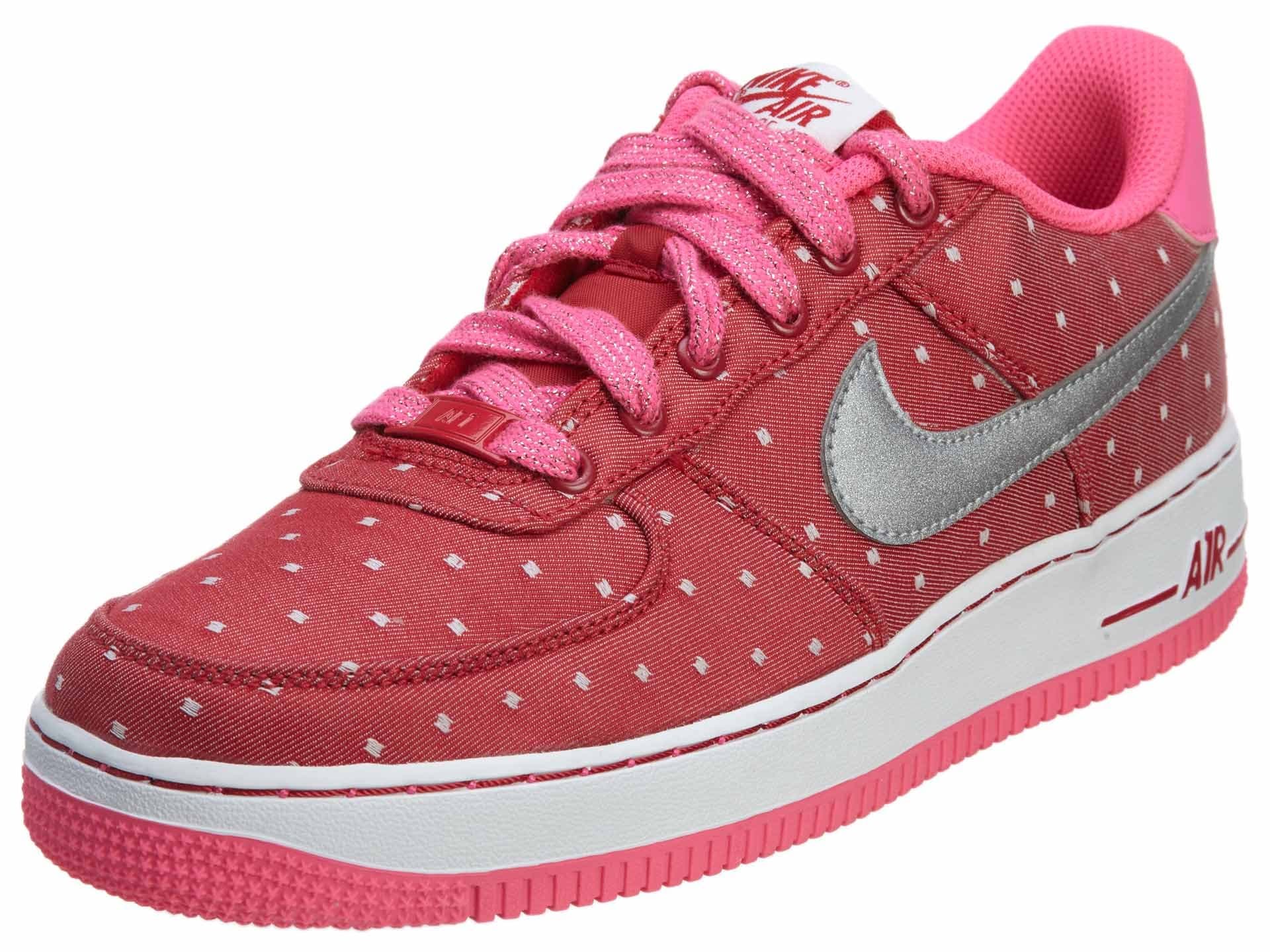 Nike Air Force 1 Big Kids Girls Court Sneakers Shoes Pink Size