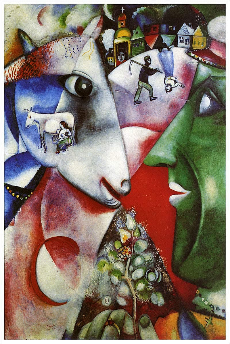 American Gift Services - I and The Village Artist Marc Chagall Fine Art Giclee Poster Print of Painting - 24x36