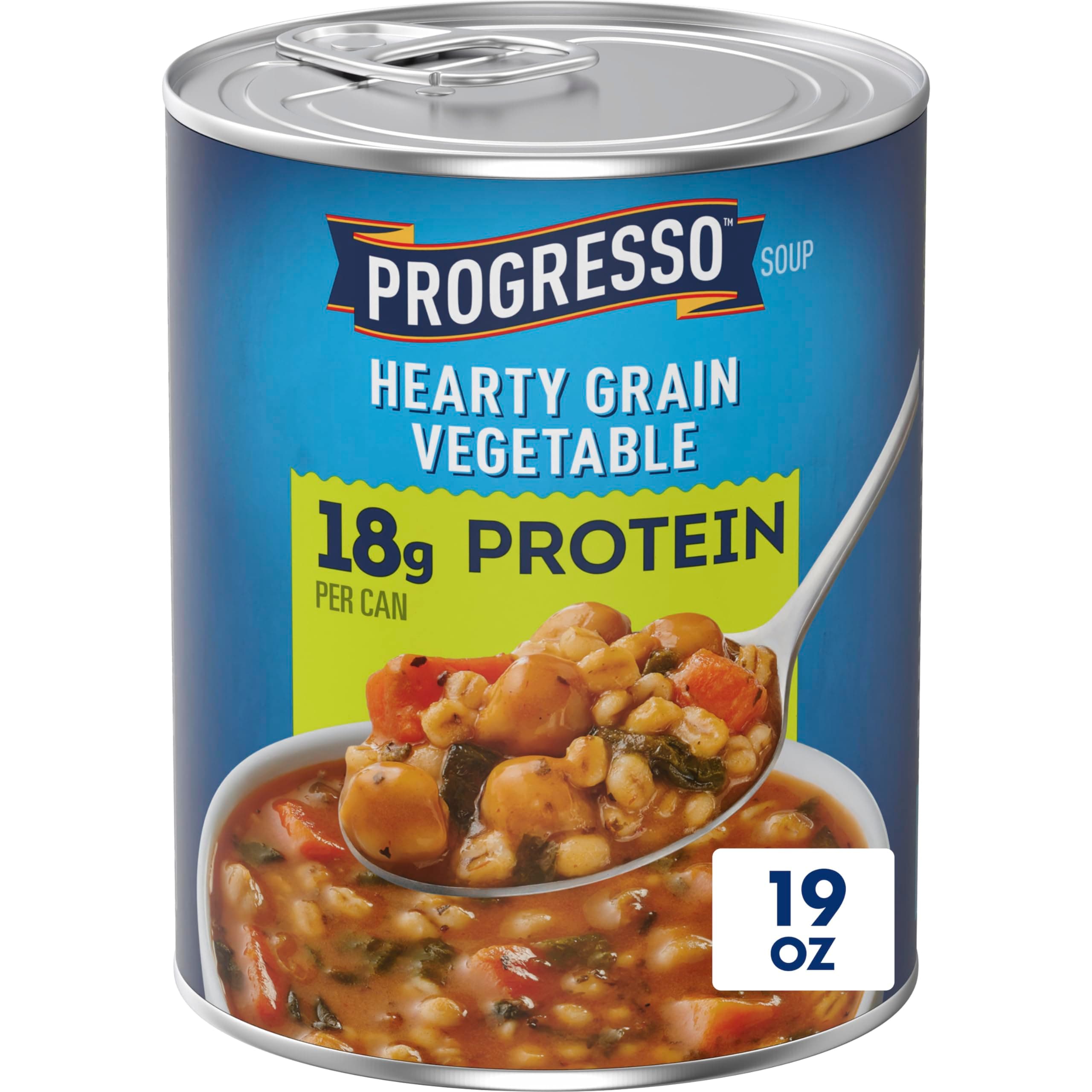 Progresso Protein Hearty Grain Vegetable Soup, Vegetarian Canned Soup, 19 oz