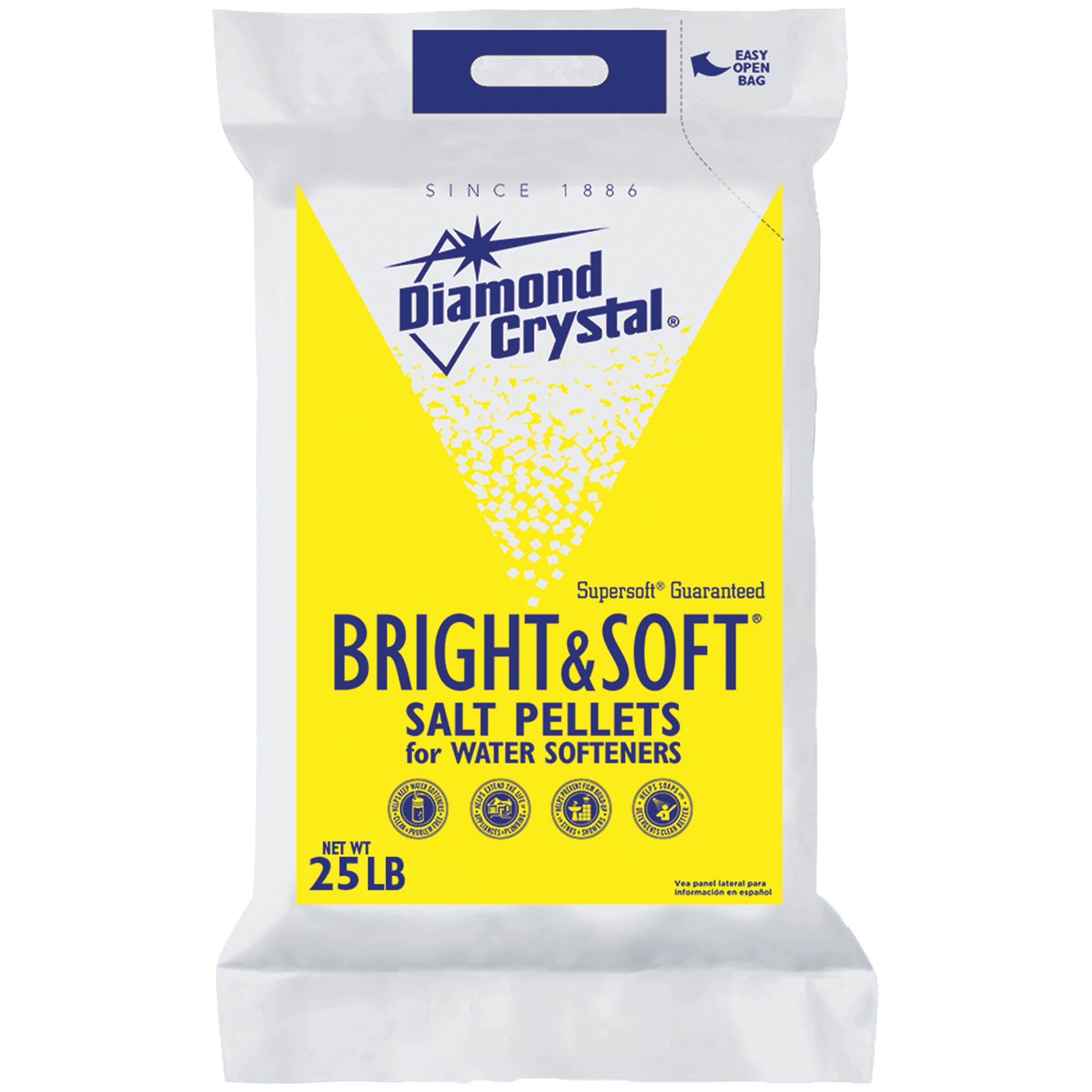 Diamond Crystal Bright and Soft Water Softener Salt Pellets 25 Pound Bag