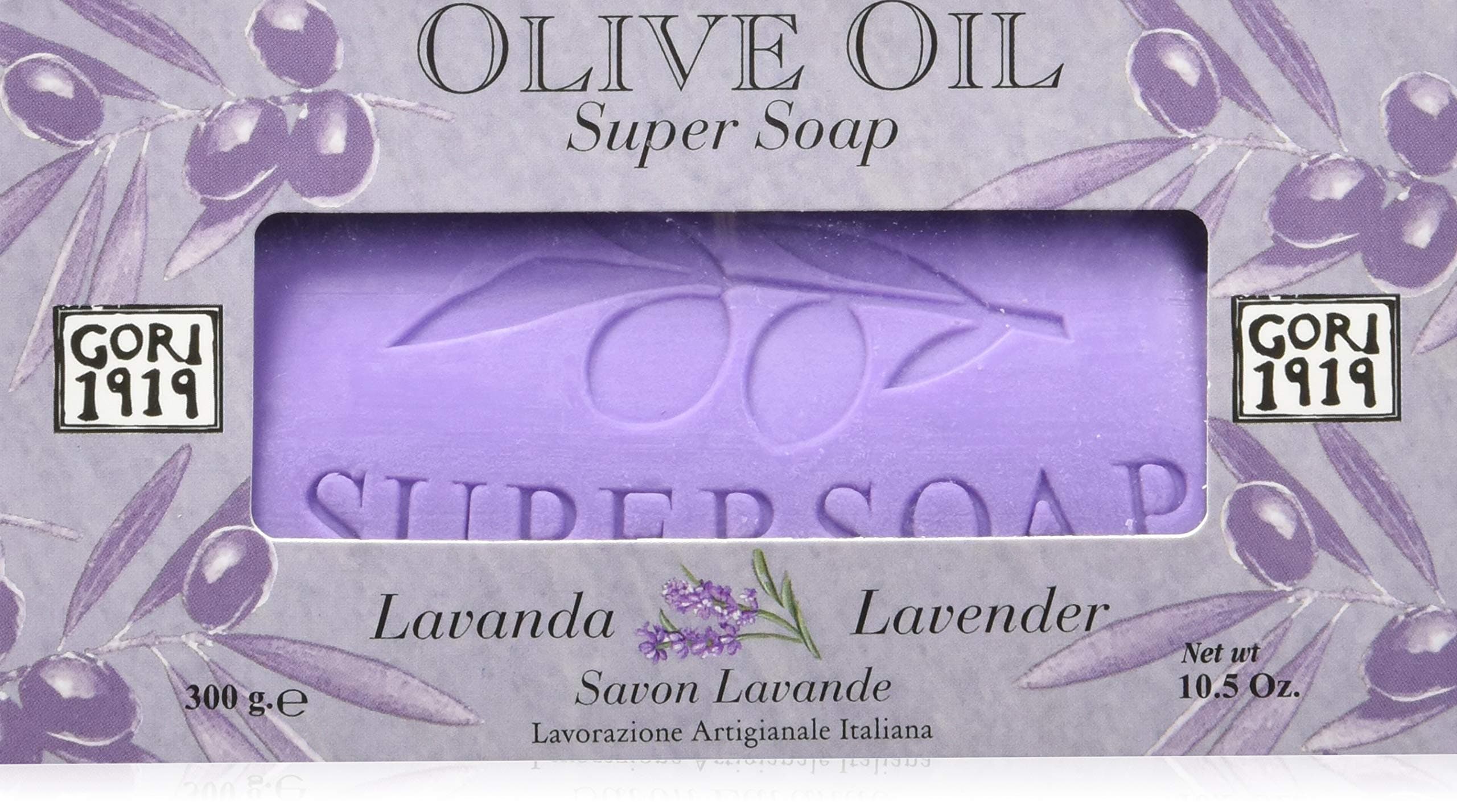 Lavender Olive Oil Single Soap Bar 10.5 Oz. from Italy