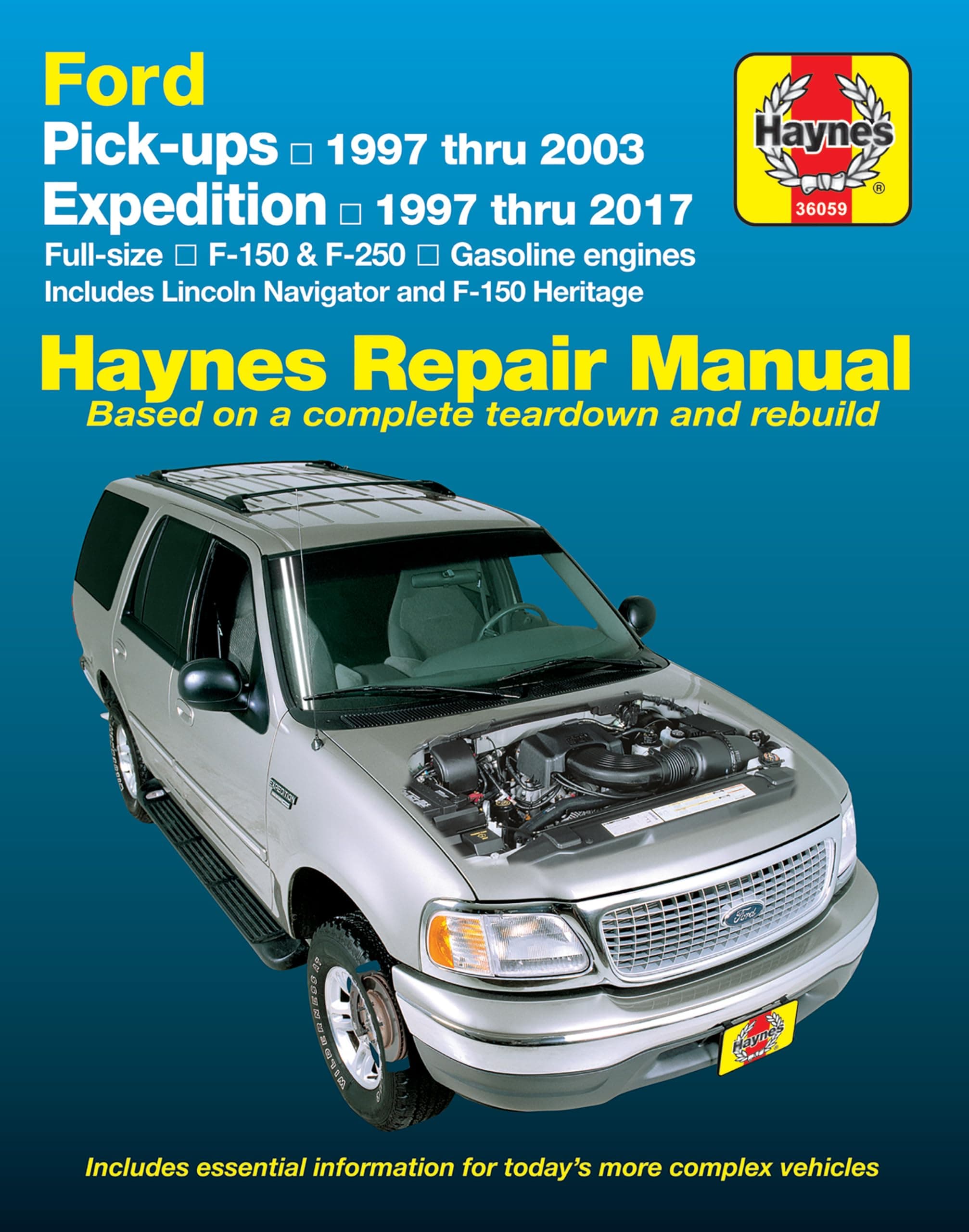 Ford Pickups,Expedition,Lincoln Nav 2WD&4WD Gas F-150 (97-03),F-150 Heritage (04),F-250 (97-99),Expedition (97-17),Navigator (98-17) Haynes Repair Manual (No diesel,F-250HD,F-350,supercharged)