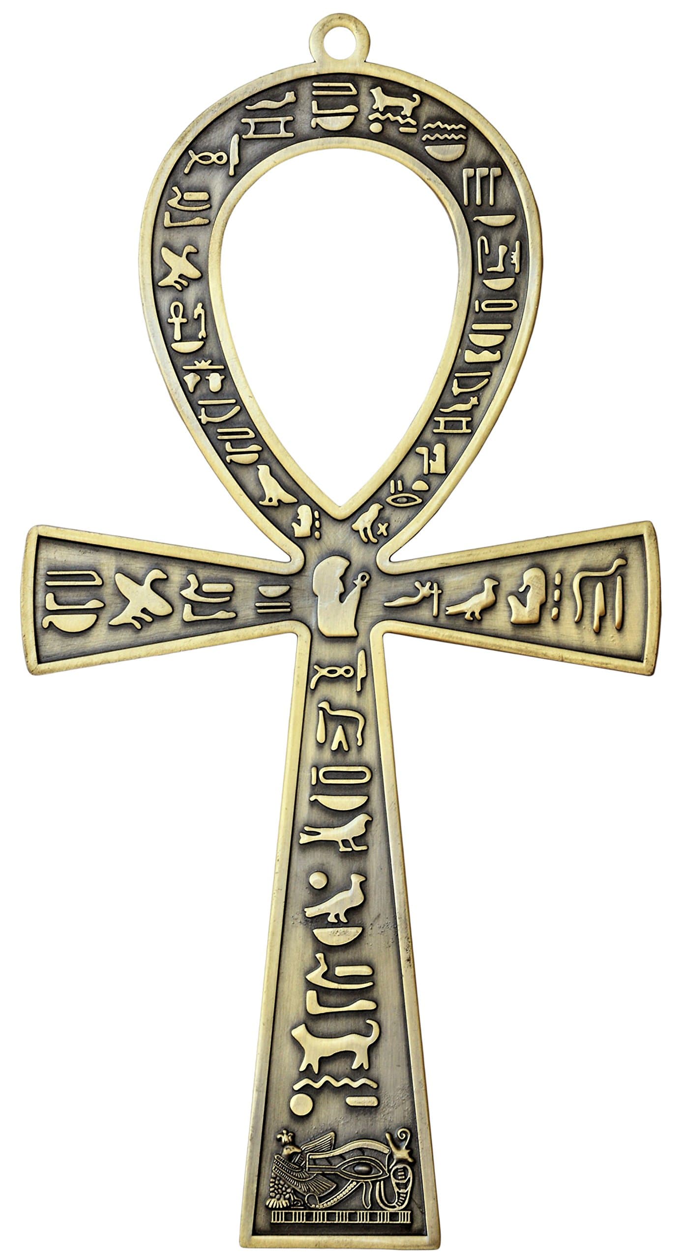 NileCart™ 8.5" Large metal Egyptian ANKH cross made in Egypt (Antique Brass)