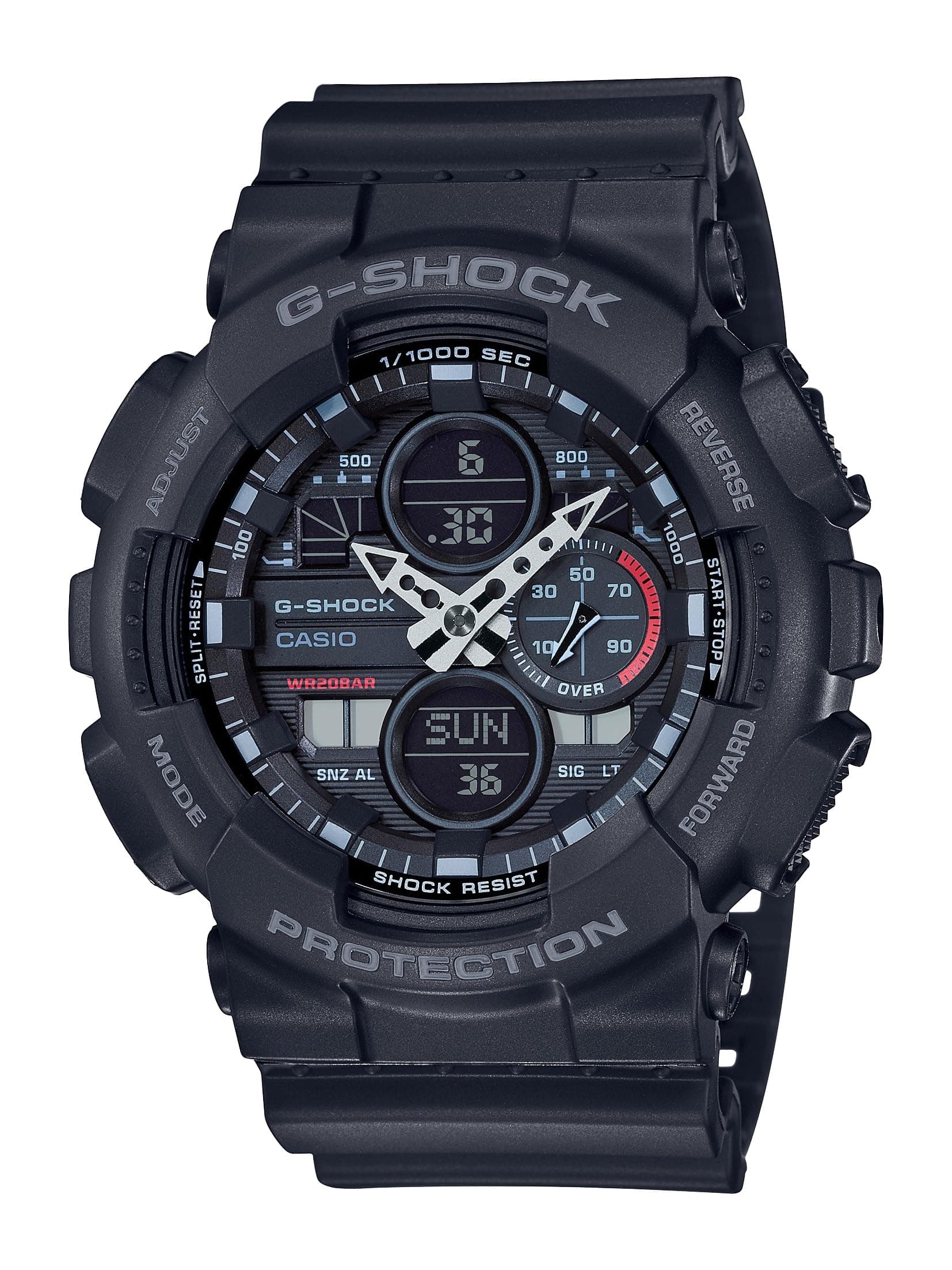 G-Shock GA140-1A1 | Analog-Digital Watch | 200M Water Resistant | Shock & Magnetic Resistant | Dual Time Display | Sporty & Casual Design
