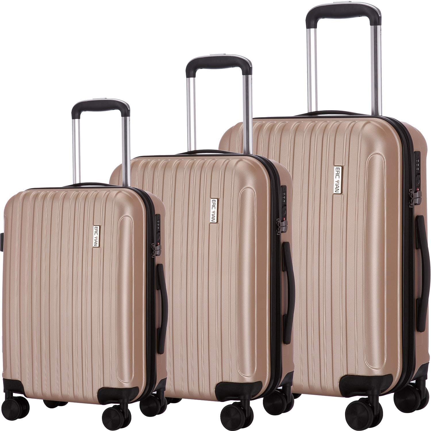 Luggage Set 3 Piece ABS Trolley Suitcase Spinner Hardshell Lightweight Suitcases TSA