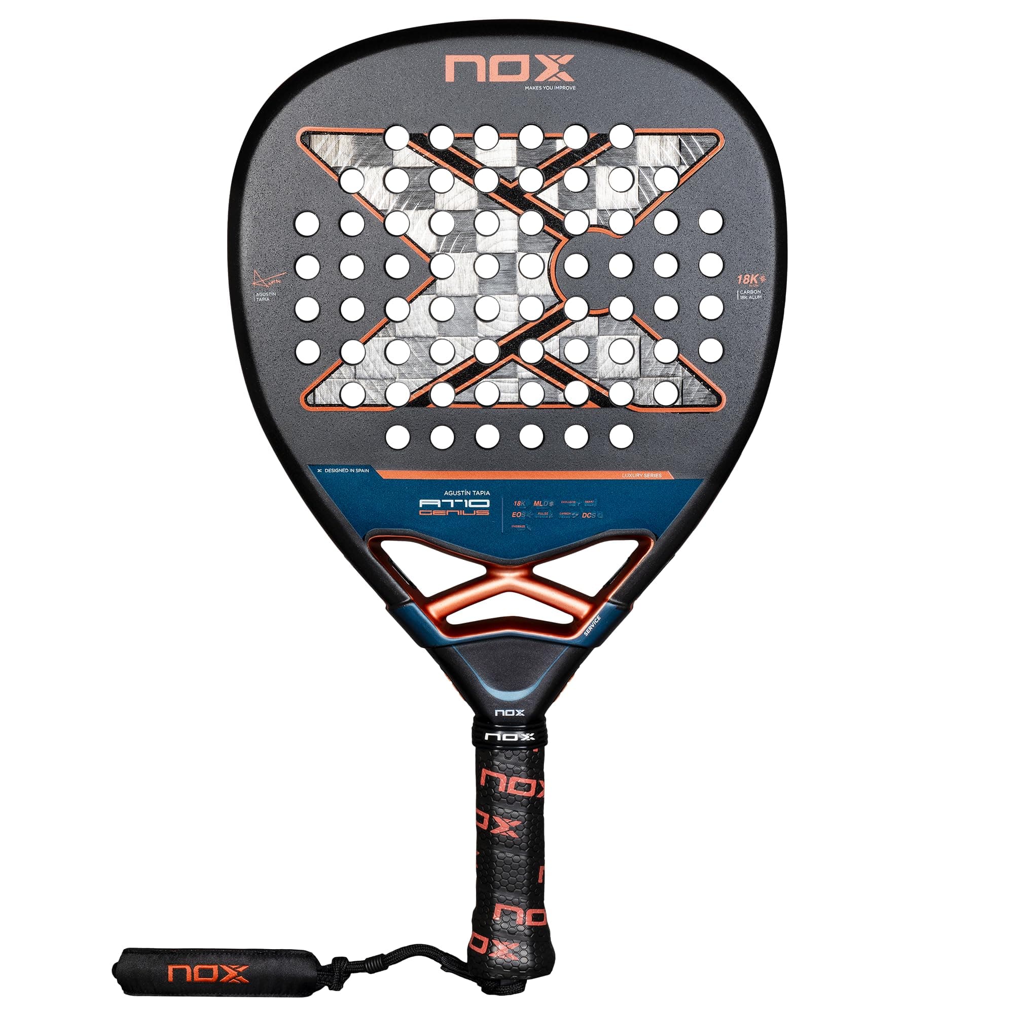 At10 Genius Attack 18k Alum By Agustin Tapia Padel Racket 360-375 gr