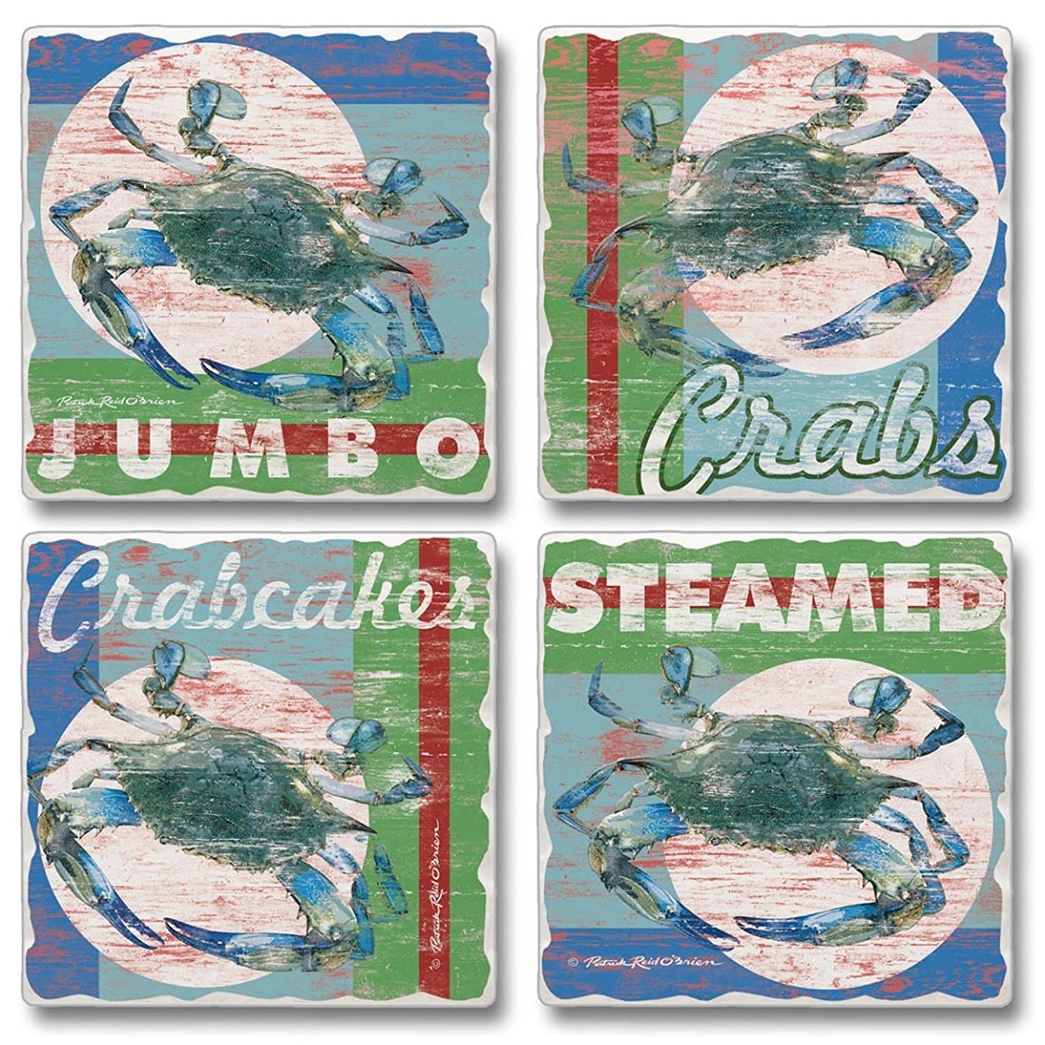 Chesapeake Bay Maryland Blue Crab Absorbent Coaster Set of 4