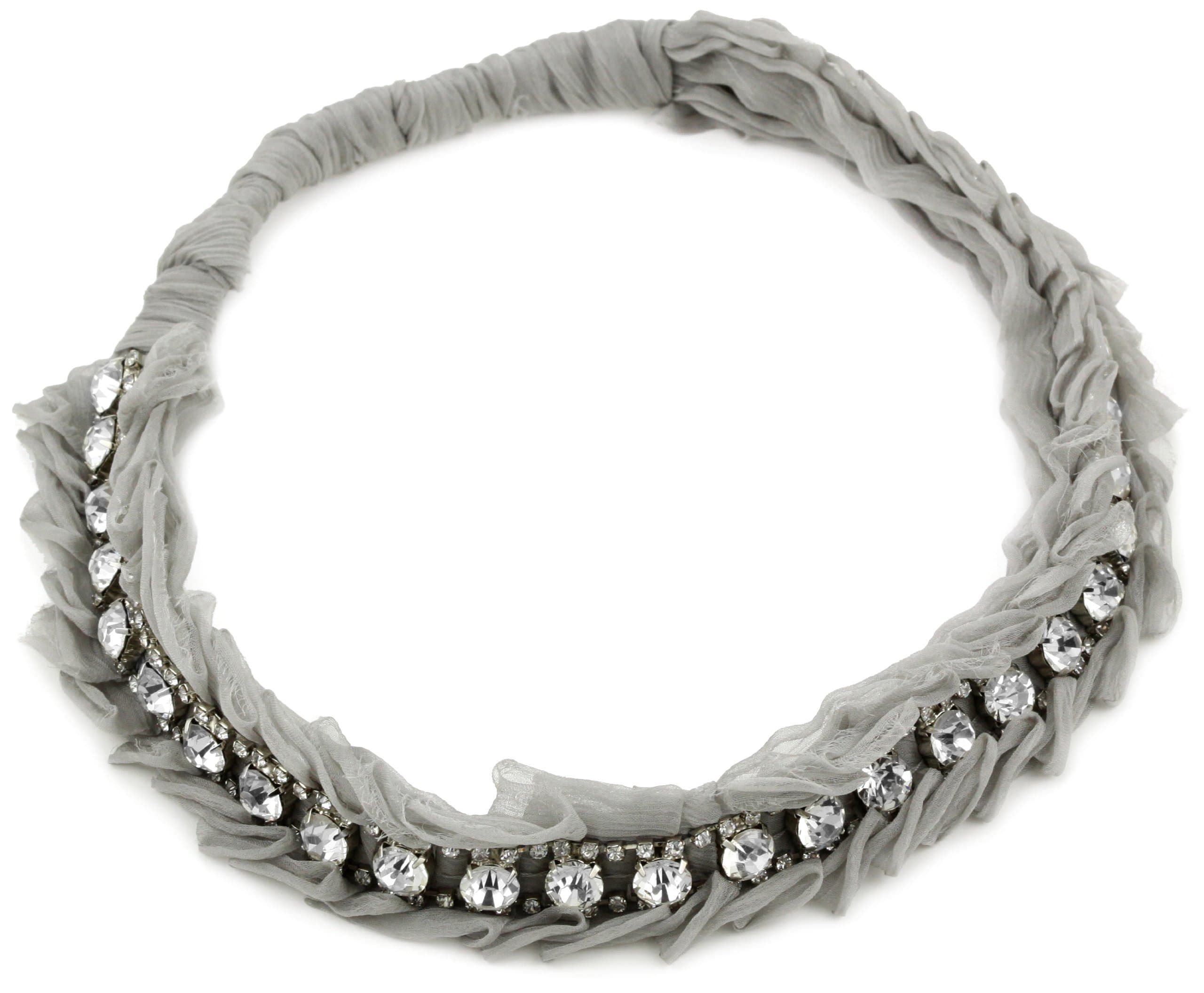 "Adia by Adia Kibur" Grey Pleated Chiffon Headband