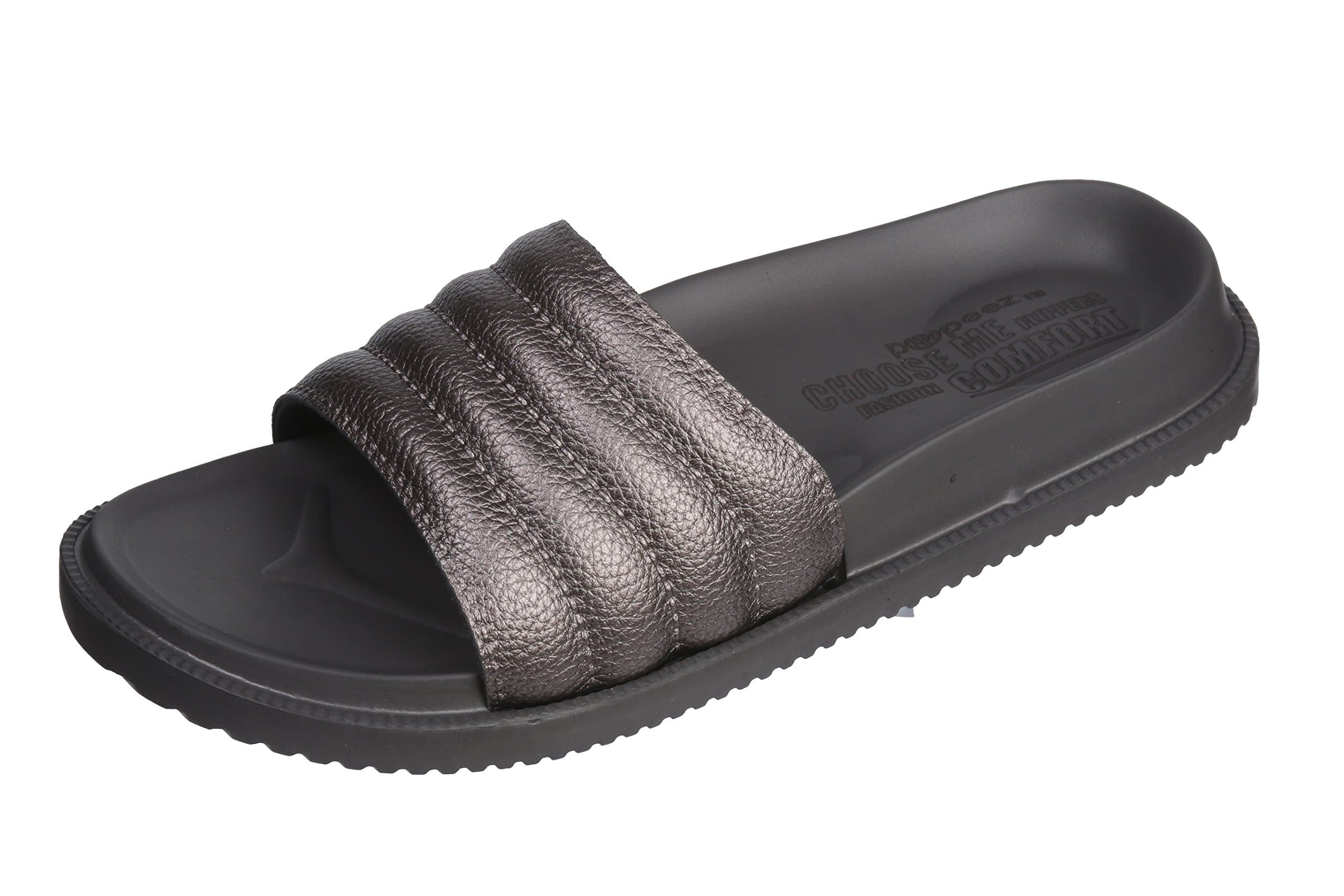 Boy's Open Toe Flip Flop Beach and Shower Shoe Slide Slipper Sandals; Non-Slip with Arch Support