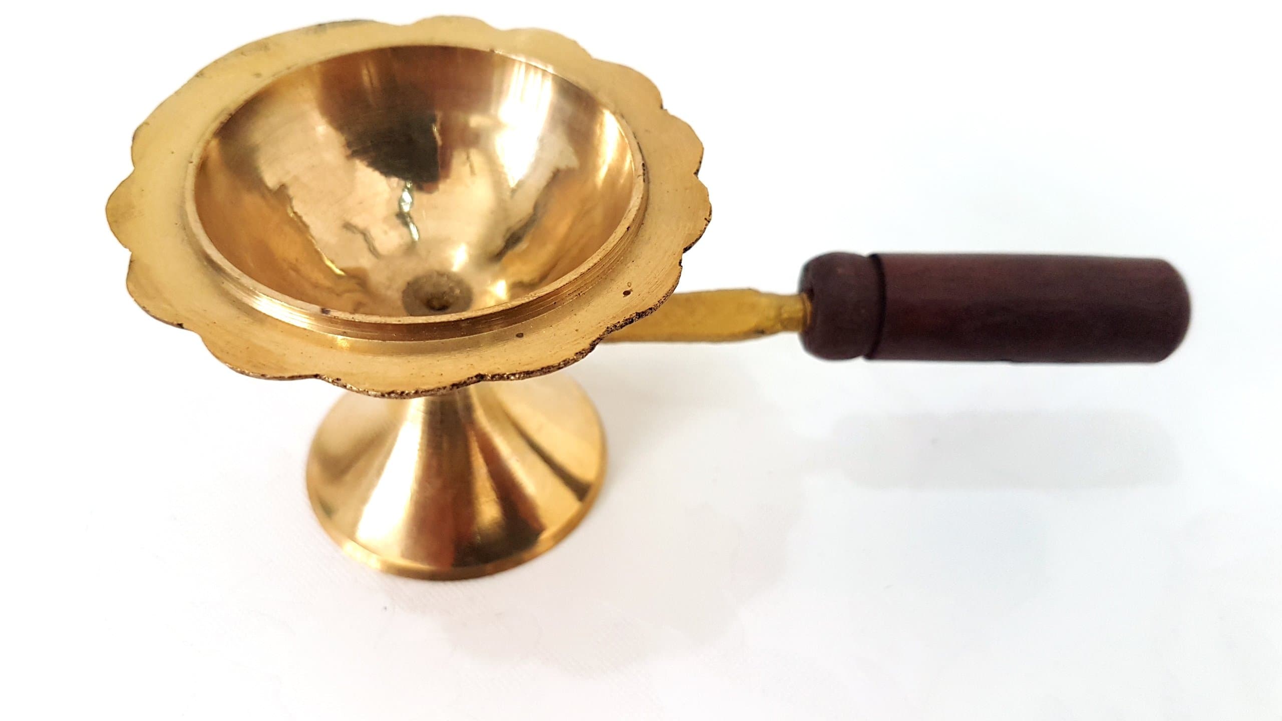 Evergrow CorpBrass Arti Diya Deepak Wick Deep Oil Ghee Lamp Vraja Krishna Devotion Worship