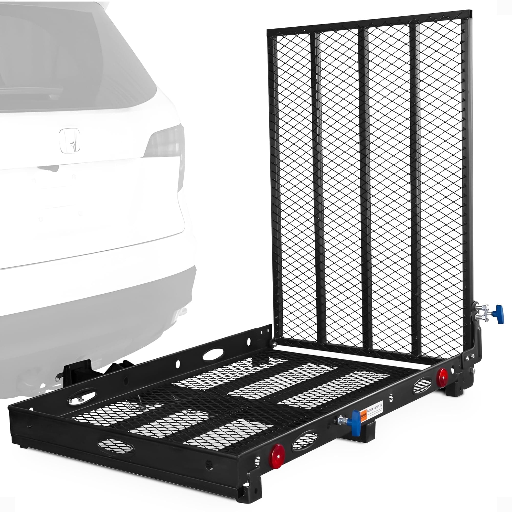 Silver Spring Steel Mobility Scooter & Wheelchair Carrier w/ 42-Inch Folding Ramp – 500 Pound Capacity Hitch Mount for Class III or IV 2-Inch Receiver