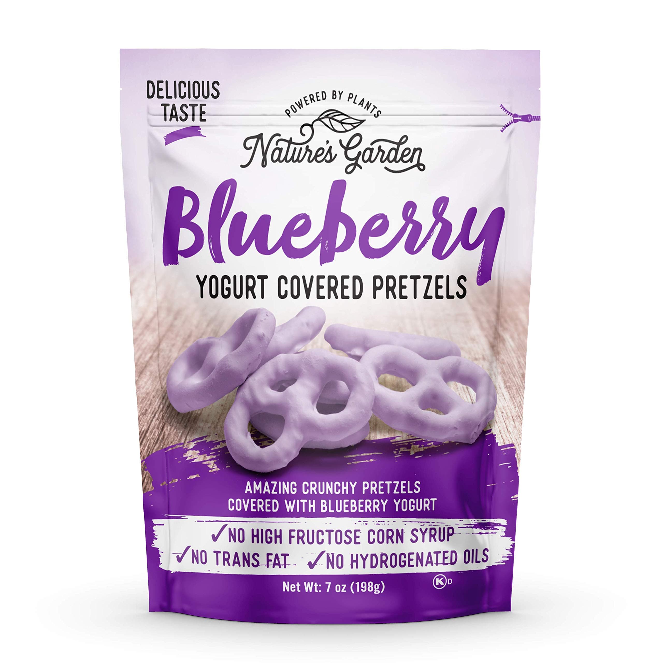 Blueberry Yogurt Covered Pretzels, No Trans Fat, Indulgent Snack, Flavored Pretzels – 7 Oz Bag (Pack of 1)