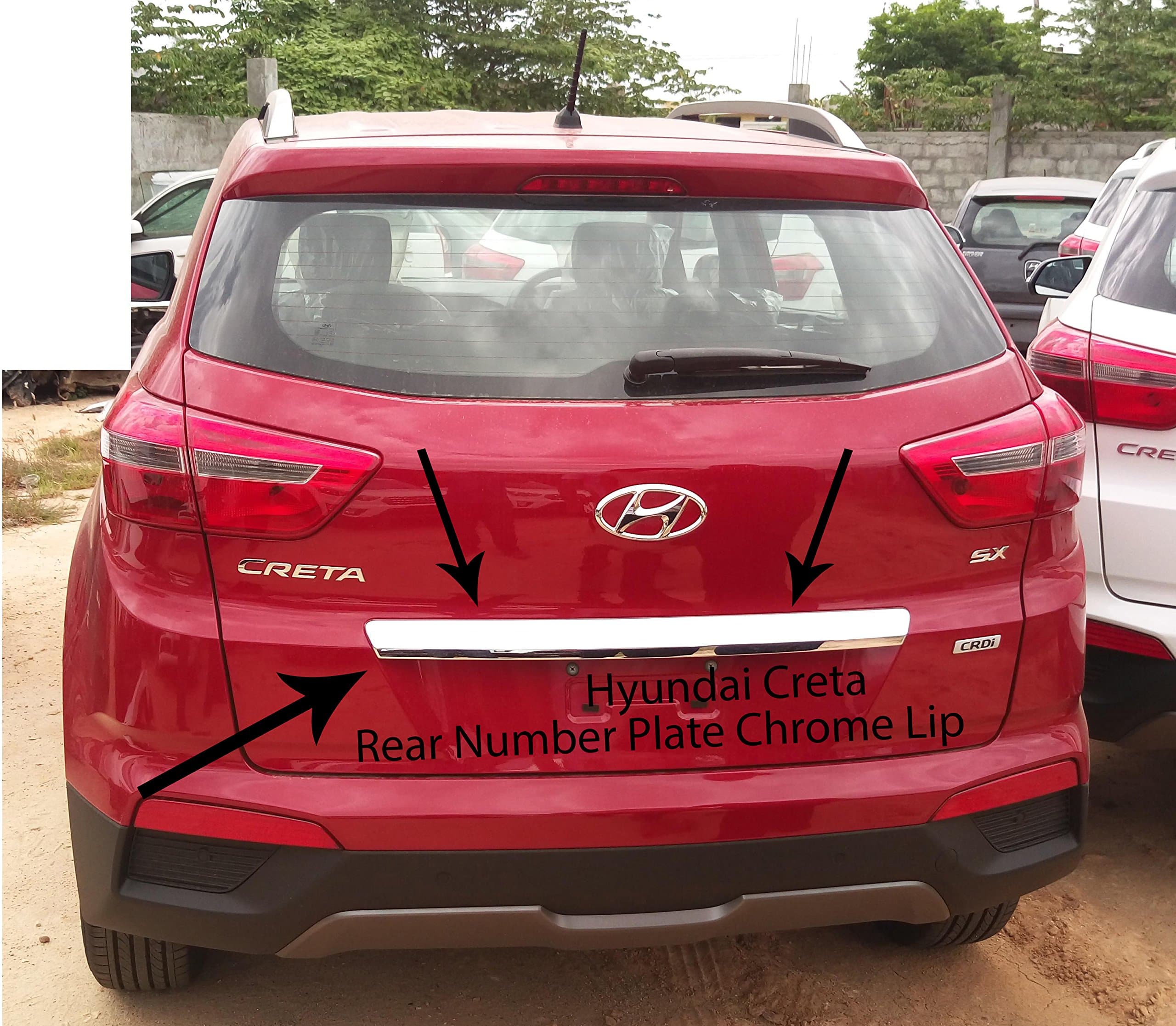 AutoPop Creta_Numb_Plate_Chrome Imported Rear Number Plate Chrome Lip for Hyundai Creta