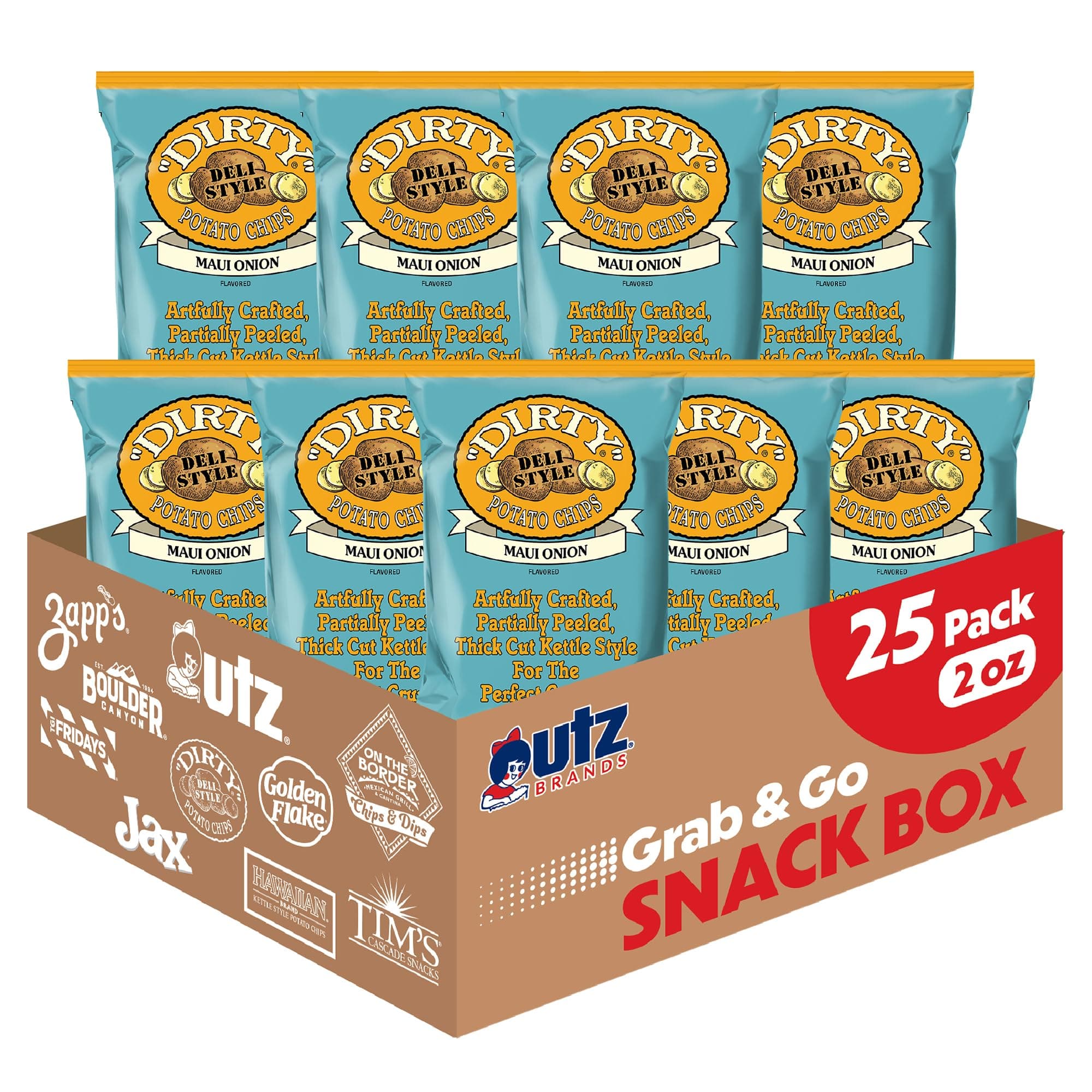 Kettle Maui Onion, 2 oz. Bag, 25 Count – Gluten Free, Skins On, Crunchy Great for Lunches or Snacking on the Go