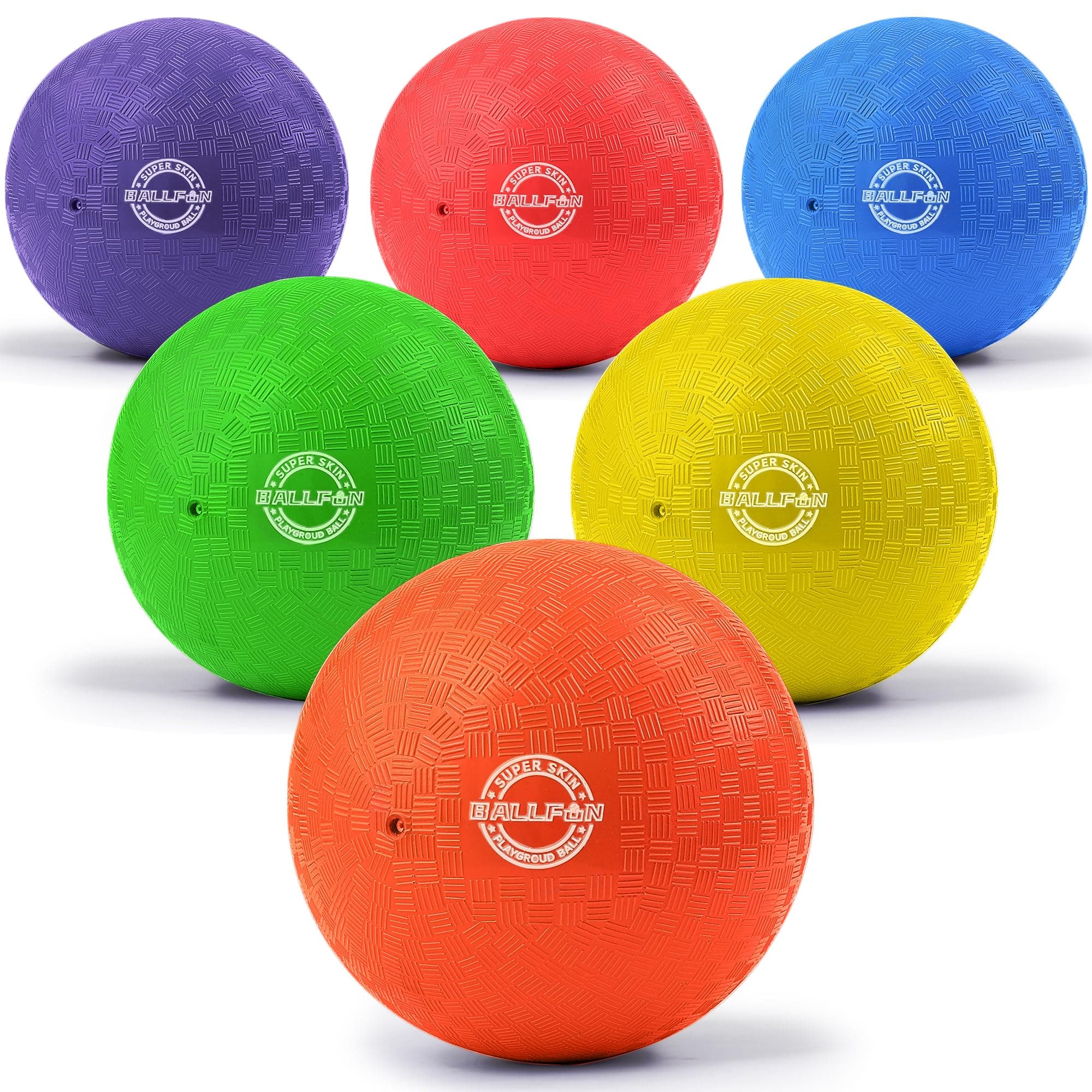 Dodgeballs Playground Balls 8.5", Dodge Ball Set for Kids & Adults, Bouncing Kickballs Handball for Outdoor & Indoor Games - Includes Pump & Mesh Storage Bag (8.5",6 Pack)