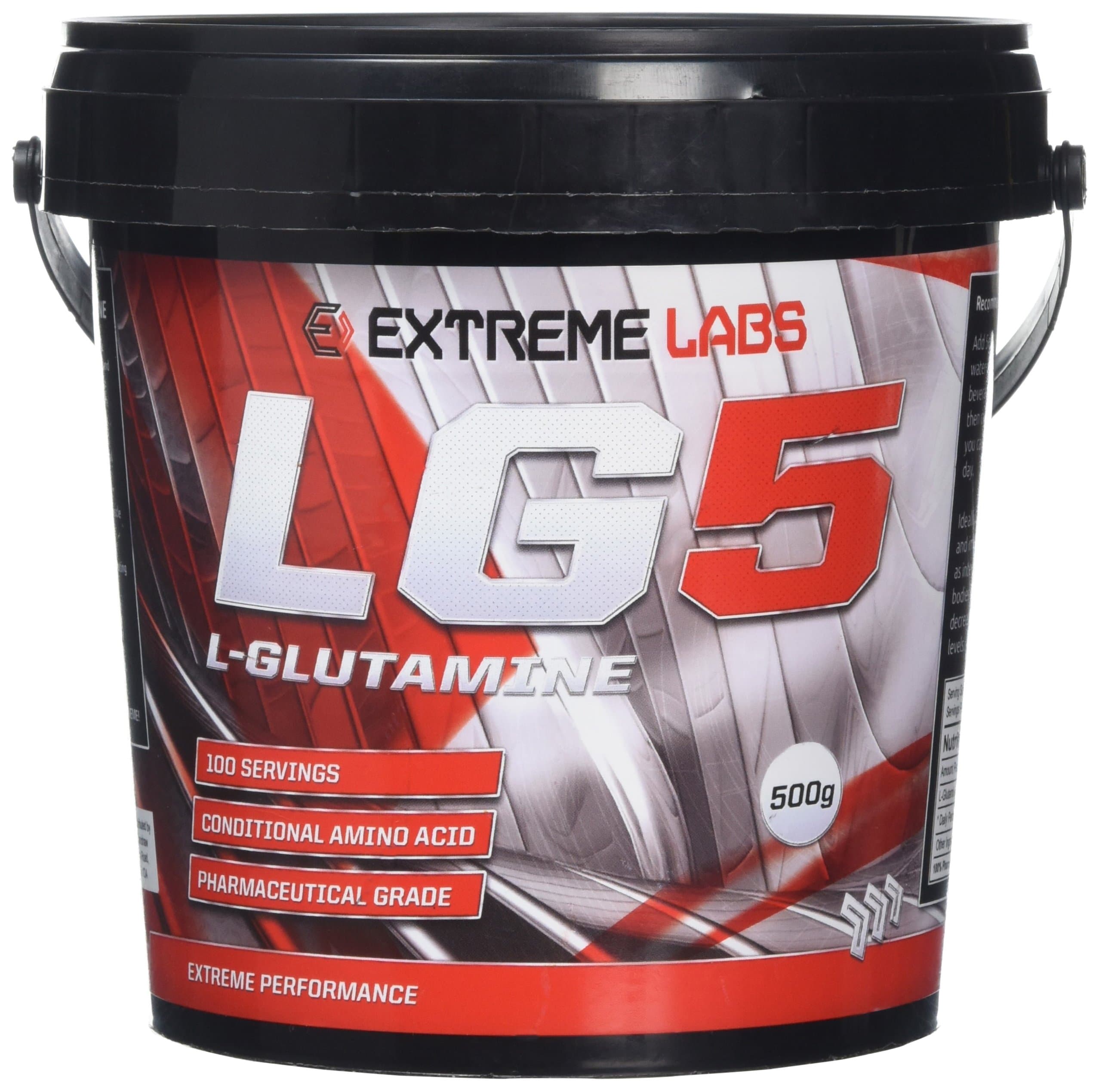 Extreme Labs (500 g - 100 Servings) L Glutamine Powder (Unflavored), Amino Acid, Protein Building, L-Glutamine Nutritional Supplements for Muscles Strength and Recovery, Boost Immune System