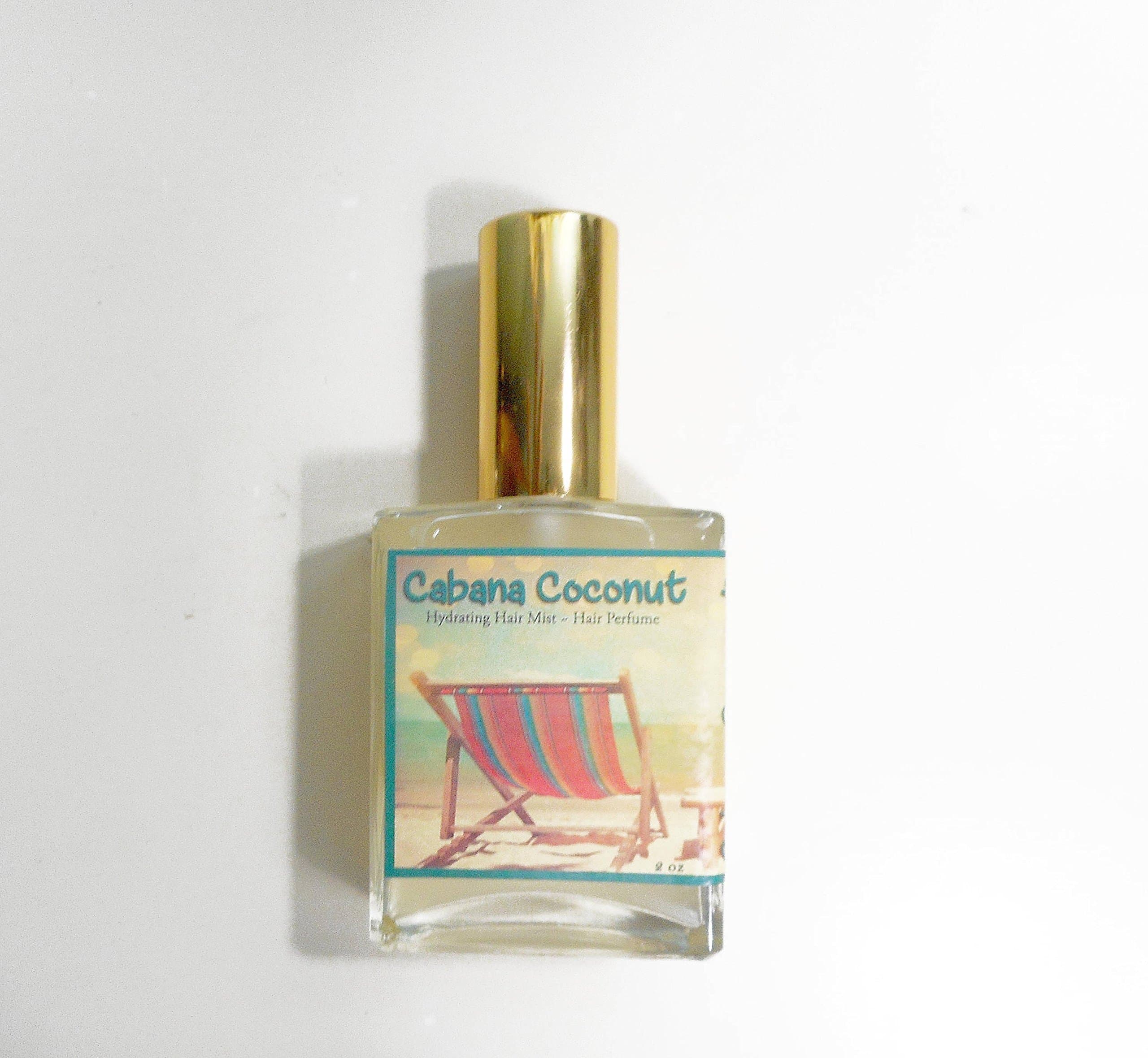 Cabana Coconut Hair Perfume - Cocoa Butter & Tropical Fruits - Hydrating Hair Mist, Argan Hair Milk or Argan Hair Gloss - with Silk Protein and Vitamin B - 2 oz Spray