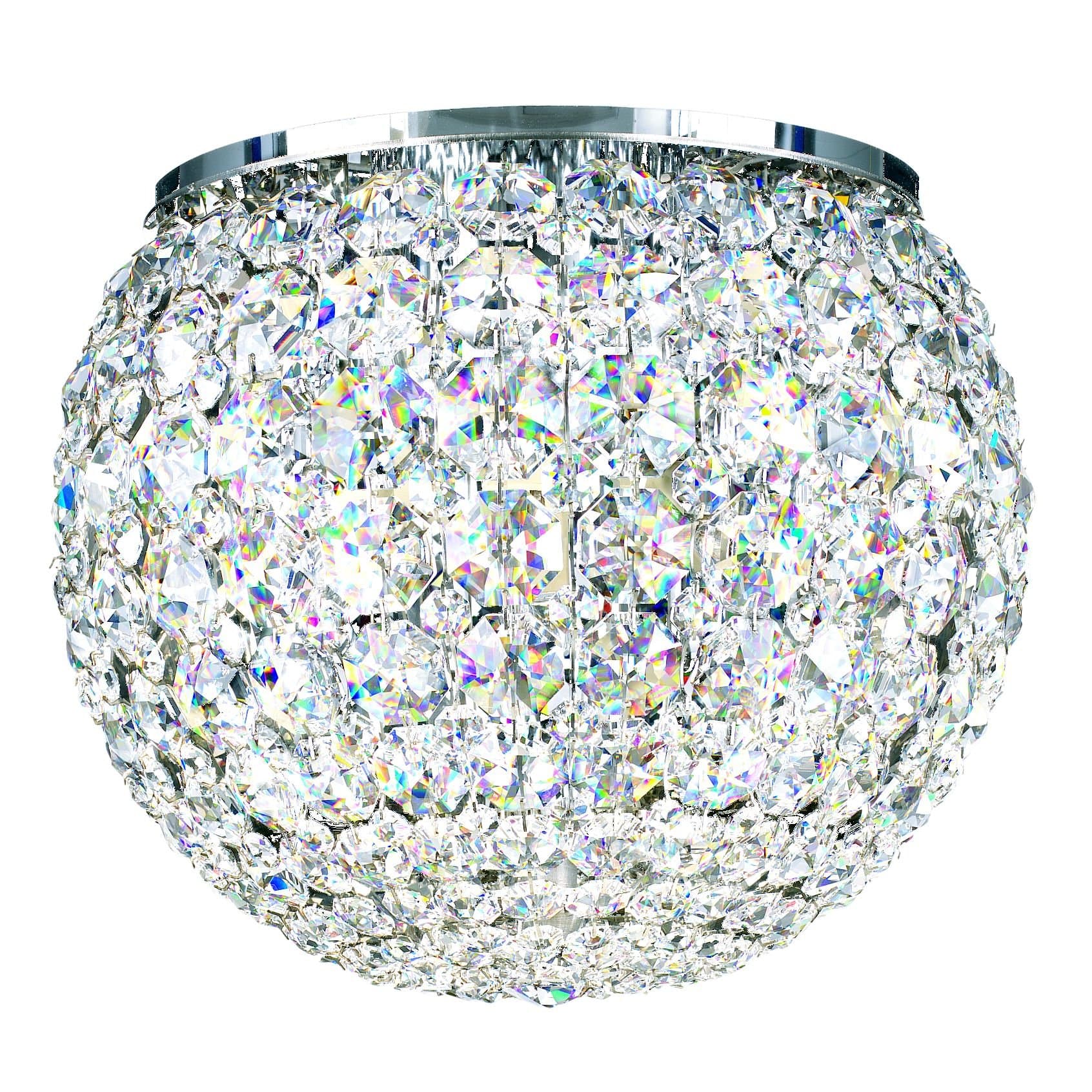 DVC1010A Swarovski Lighting Da Vinci Flush Mount Lighting Fixture, Stainless Steel