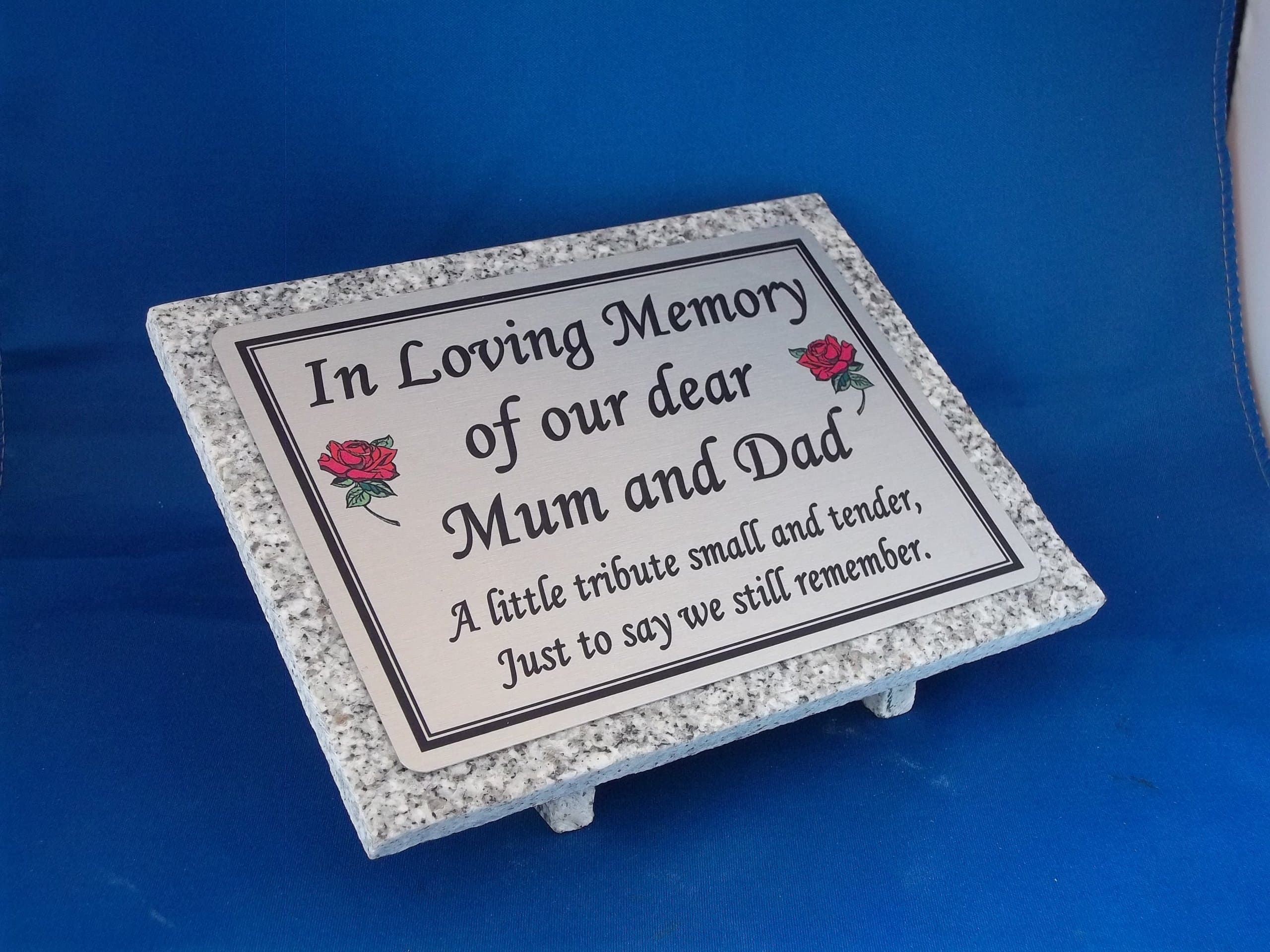 CC Memorials Grey Granite Stone Plaque (Customisable)