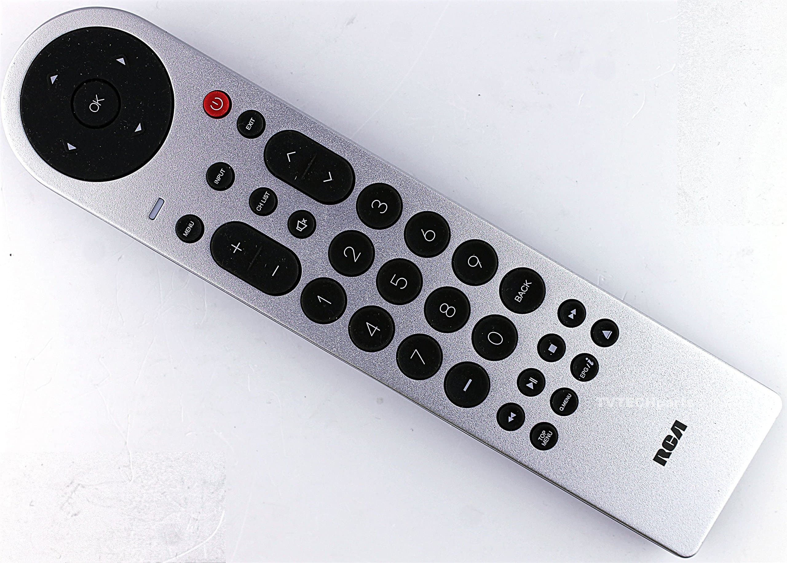 RE20QP215 RCA TV remote control for models LED24G45RQ, LED28G45RQ, LED32G30RQ, LED40G45RQ, LED46C45RQ, LED55C55R120Q, LED55G55R1