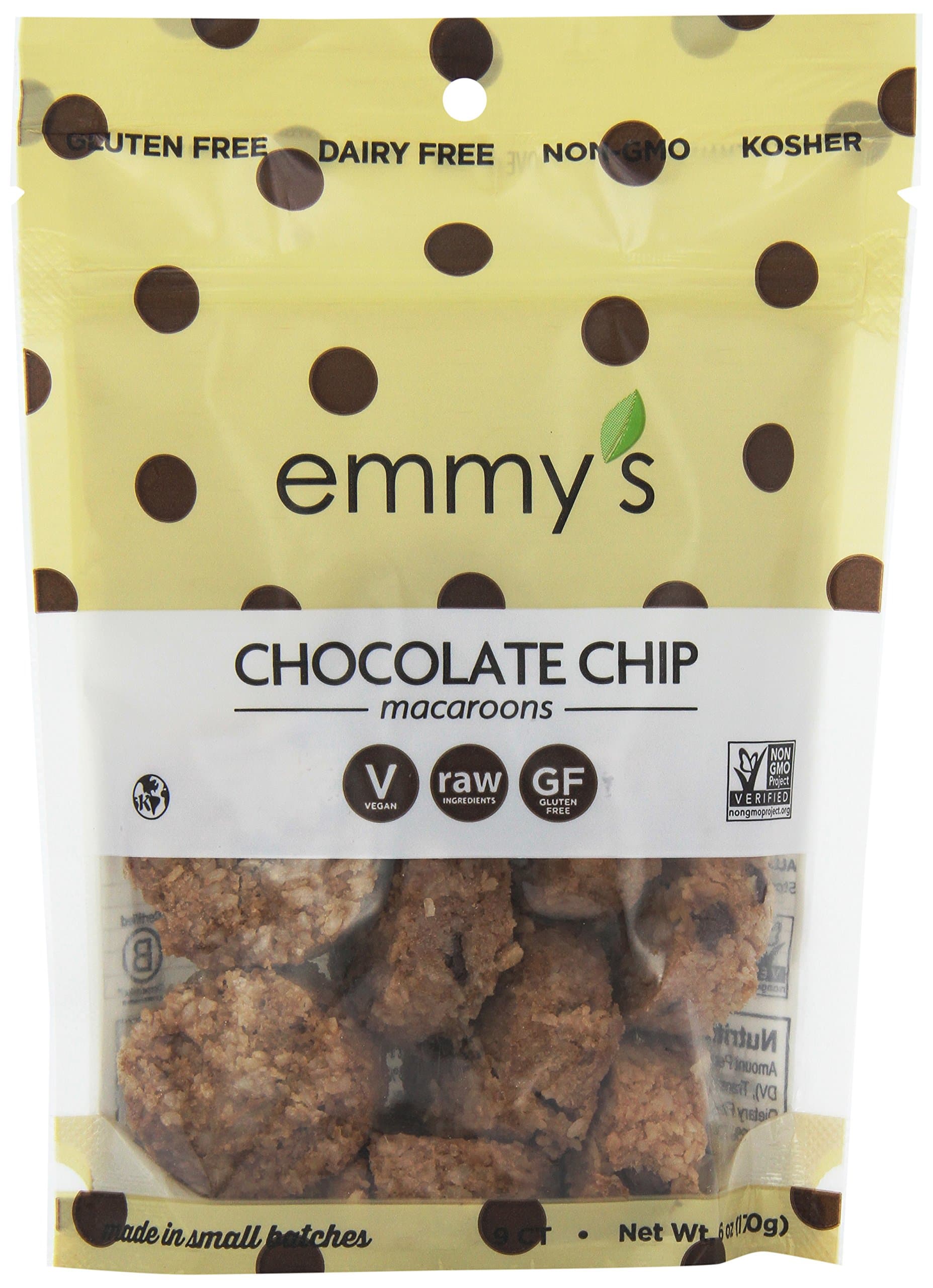 Emmys Gluten Free Chocolate Chip Macaroons 170 g (Pack of 2)