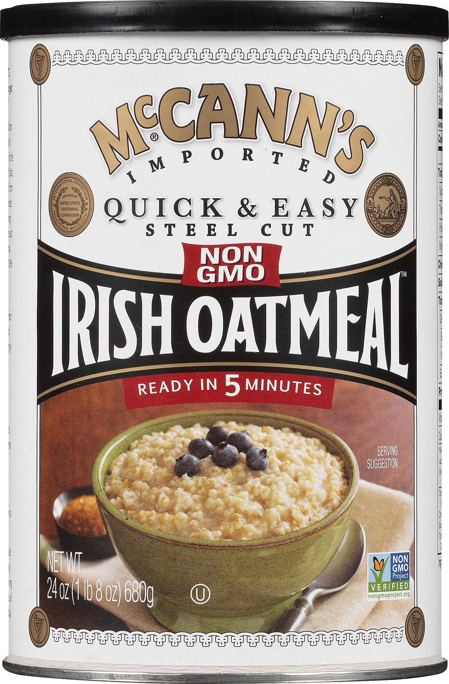 McCann's Irish Oatmeal, Quick & Easy Steel Cut Oats, 24 Ounce (Pack of 12)