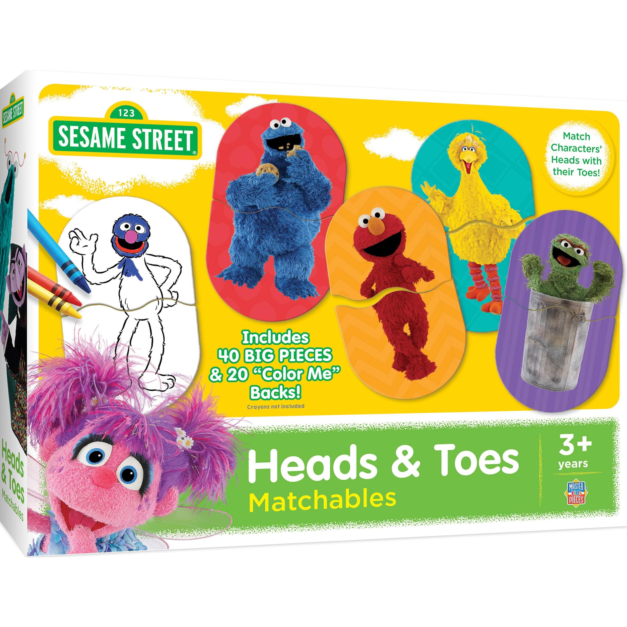MasterPieces Kids Games - Sesame Street Heads & Toes Matching Game - Fun and Educational - Laugh and Learn