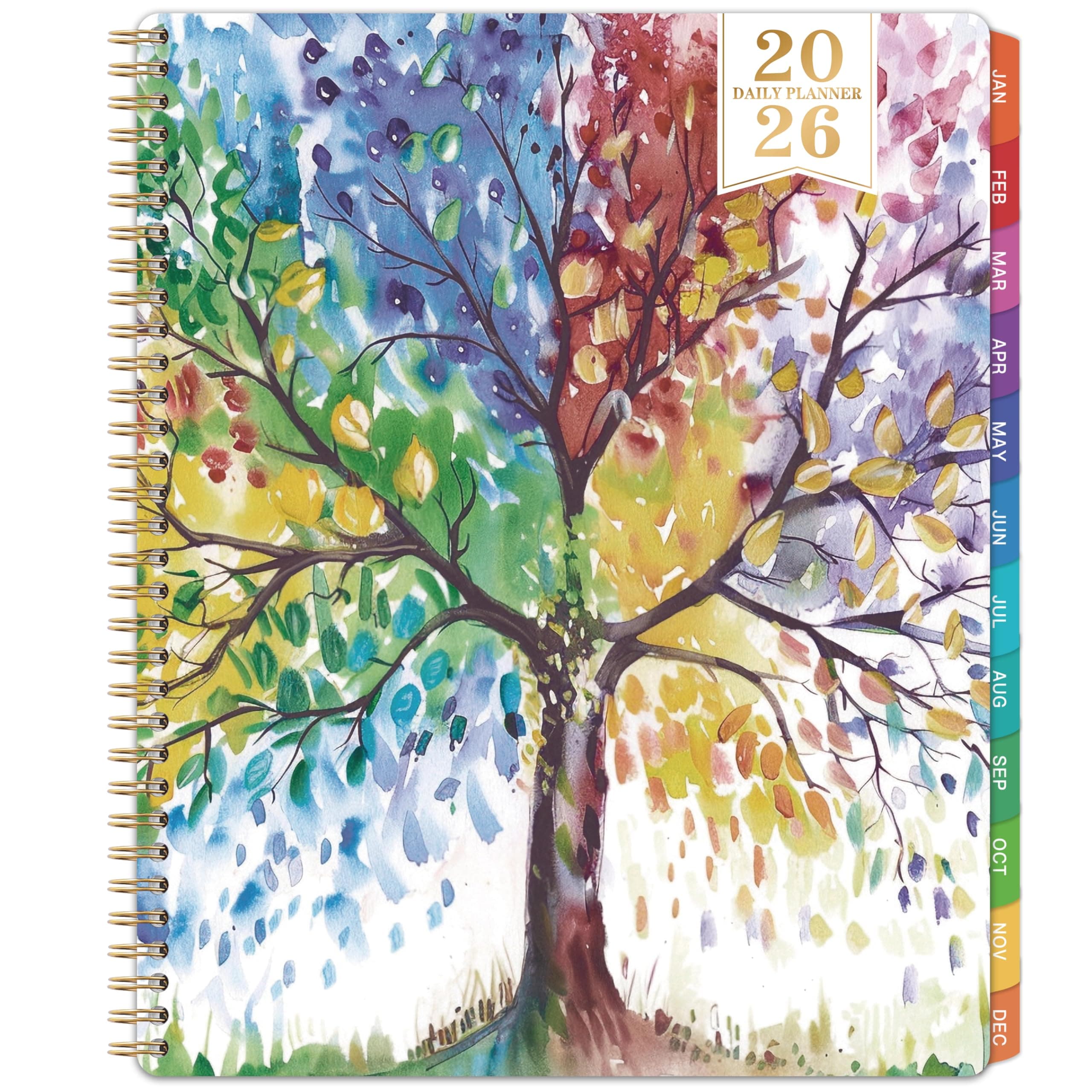 Coboll 2025 Daily Planner - 8 x 10 inches, Hourly Planner Jan.2025 - Dec.2025, Printed Inner Tabs
