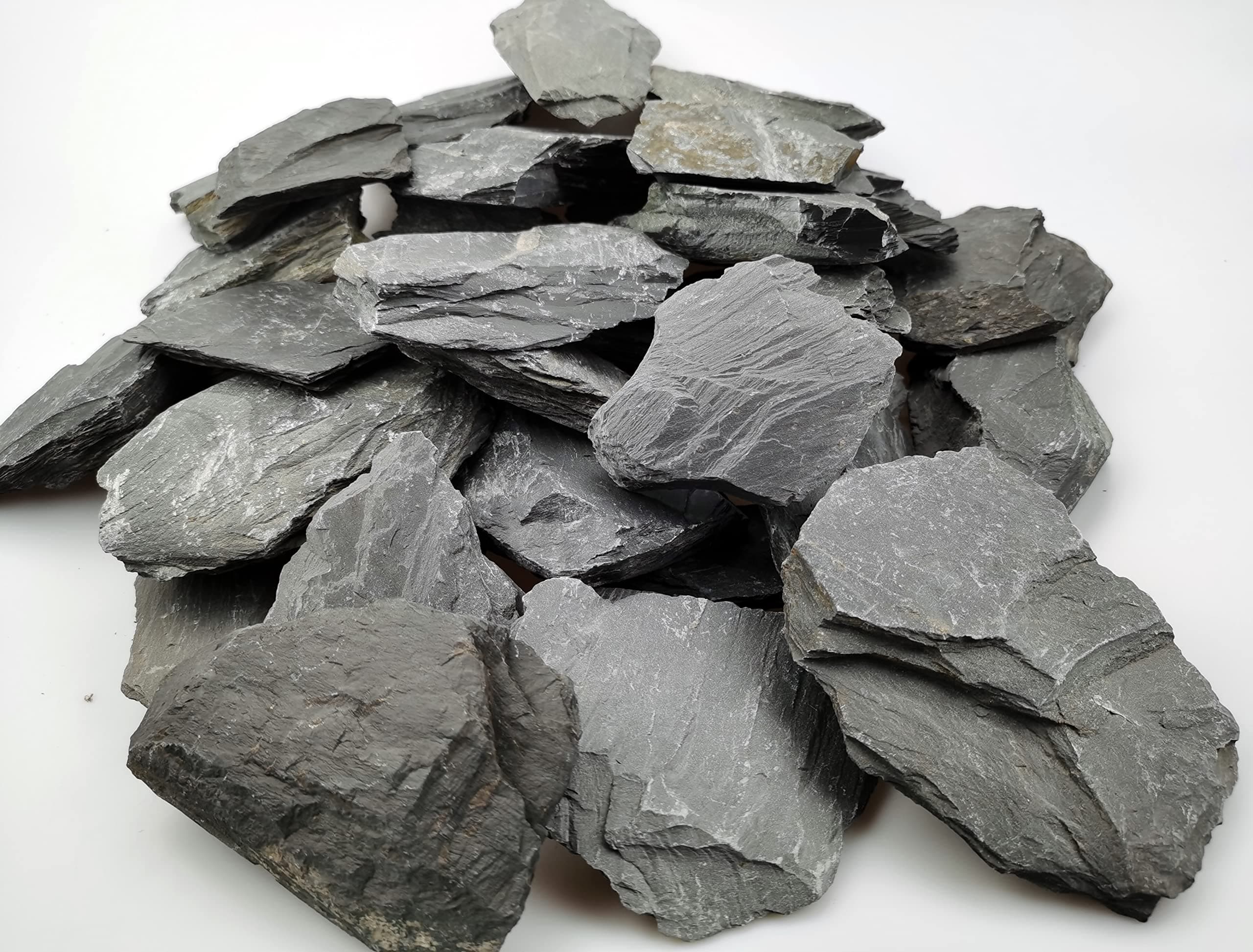 Voulosimi Natural Slate Rocks Stone Perfect Rocks Seiryu Rock for Aquariums, Landscaping Model,Amphibian Enclosures (3.5 Pound Slate 5-7)