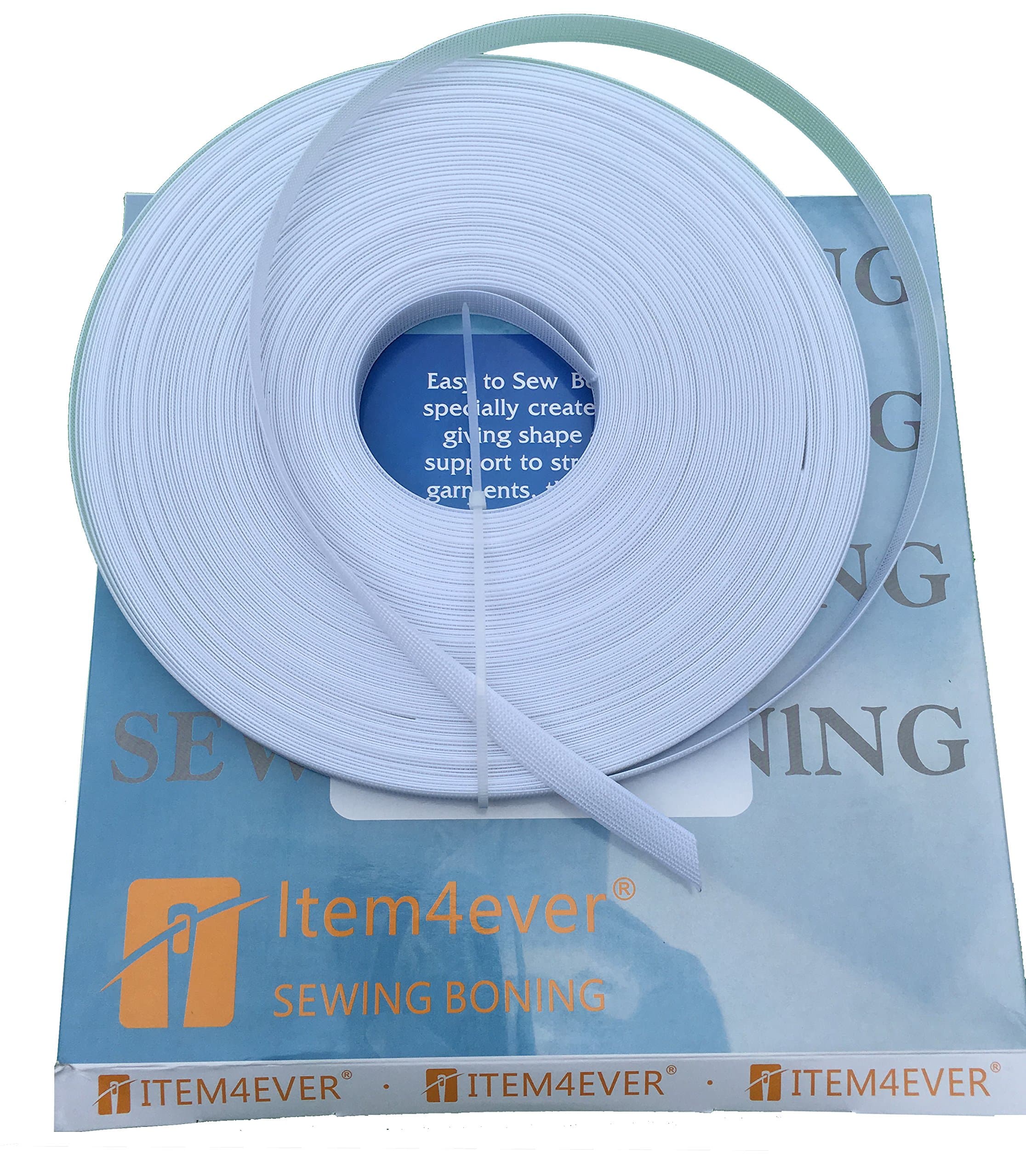 1/2" Rigilene Polyester Sewing Boning White - 50 Yard Roll