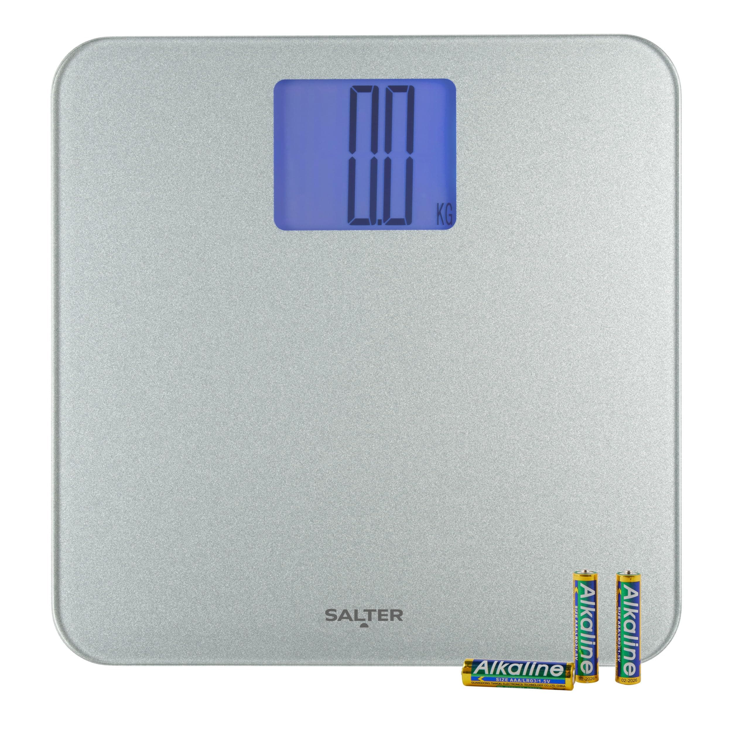 Salter Max Digital Bathroom Scale – Supersize LCD Display, 250 kg Capacity, Large Platform, Easy Read LCD Display, Carpet Feet & Batteries Included, Kg/lbs, Instant Readings, Weight Measurements