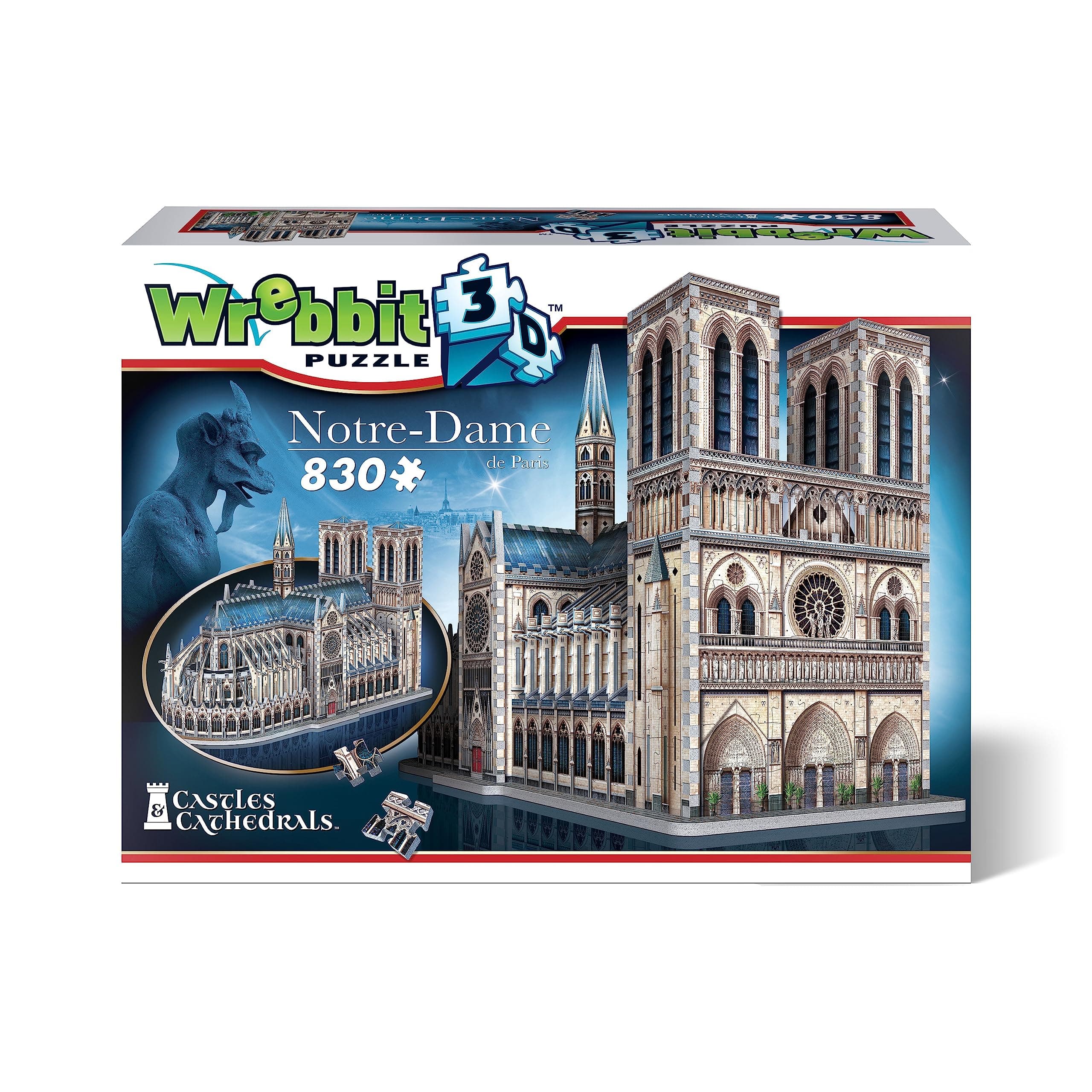 Wrebbit3D Notre-Dame de Paris 3D Puzzle | 830 Jigsaw Puzzle Pieces | Castles and Cathedrals Collection