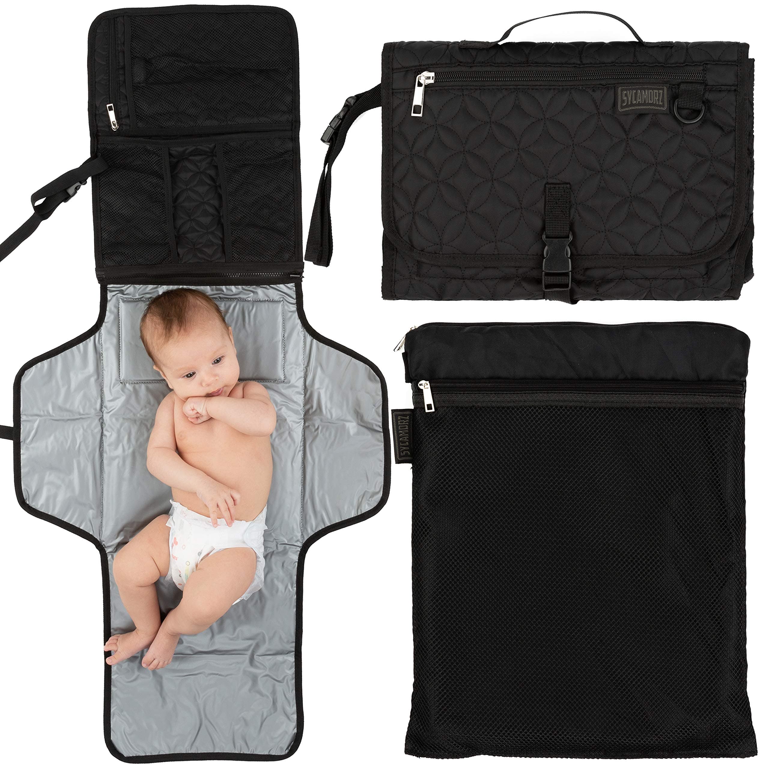 Portable Changing Pad Extra Large | Baby Changing Pad | Travel Diaper Changing Pad | Foldable Baby Changing Station | Bonus Wet-Dry Bag | Portable Changing Mat | Long XL | Cushioned Waterproof Pad
