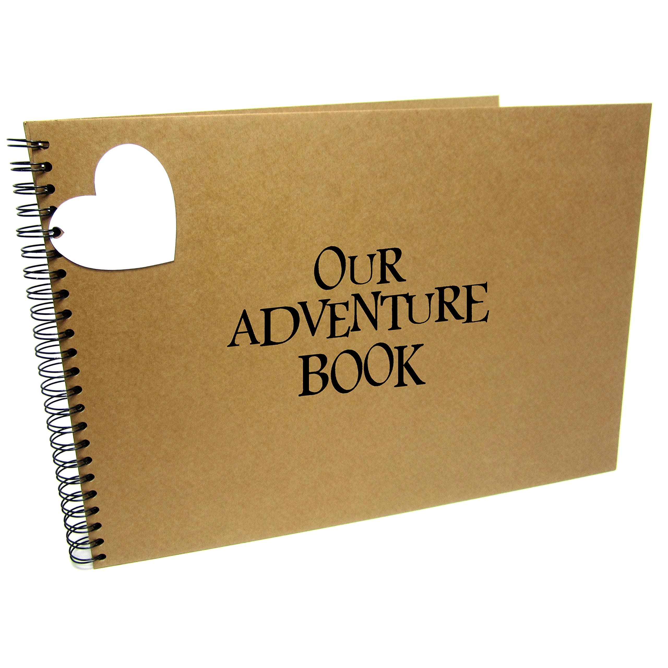 A3/XL Square Our Adventure Book, UP, Scrapbook, Card Pages, Photo Album, Keepsake, Landscape (A3 (Black Pages))
